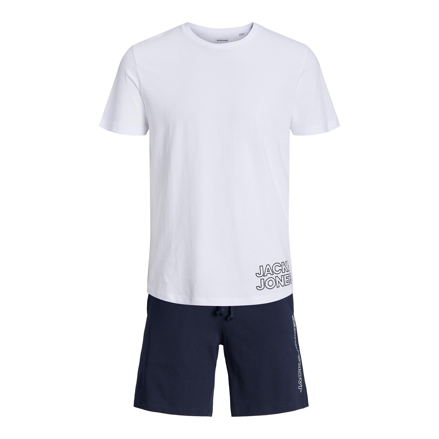 Jack&Jones Пижама 12245905 Бял Standard Fit - Pepit.bg