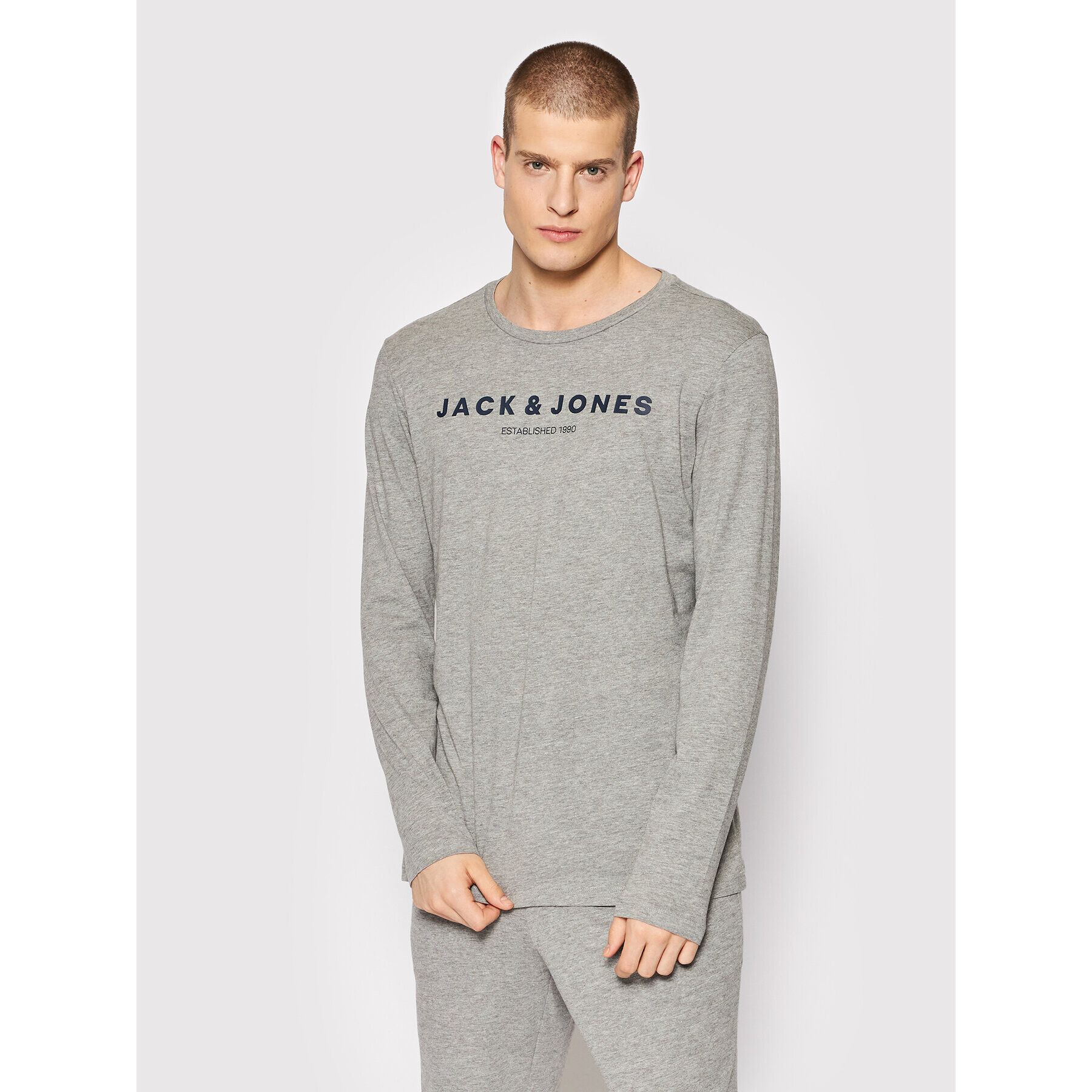 Jack&Jones Пижама Aras 12207444 Сив Regular Fit - Pepit.bg