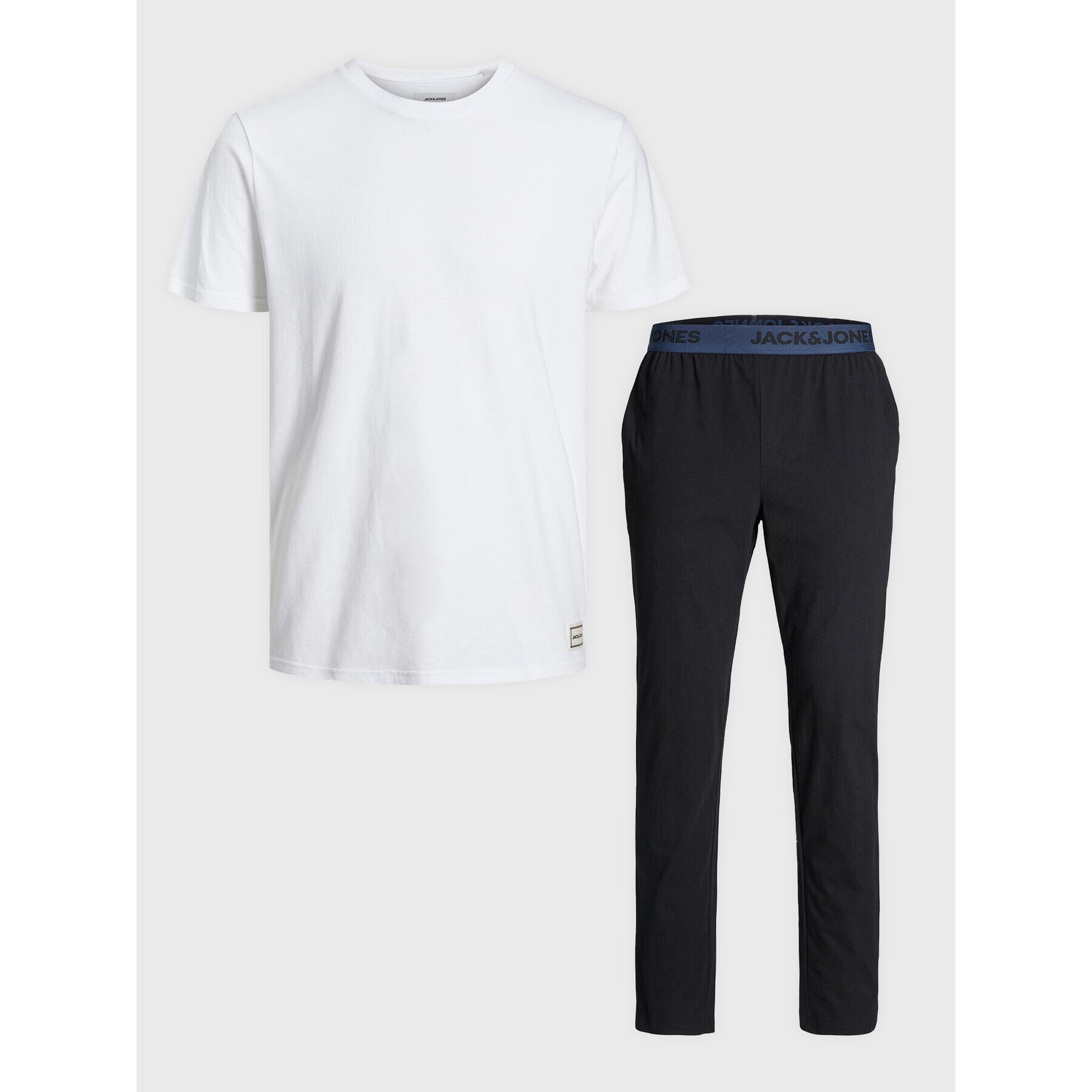 Jack&Jones Пижама Basic 12221859 Бял Regular Fit - Pepit.bg