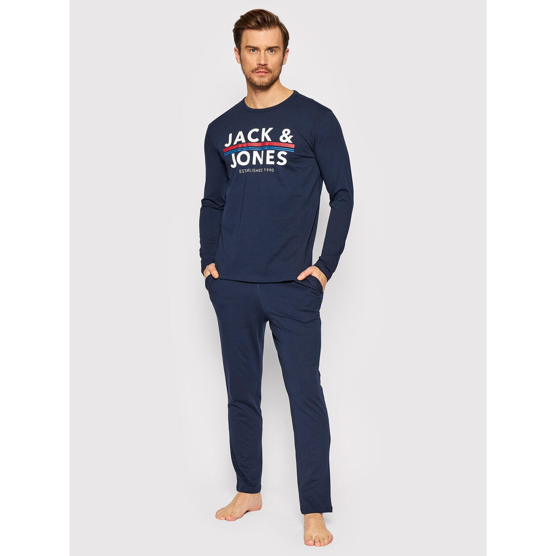 Jack&Jones Пижама Ron 12212542 Тъмносин Regular Fit - Pepit.bg