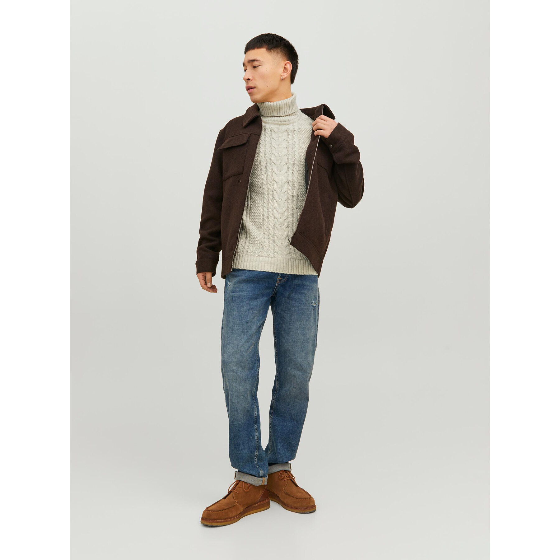 Jack&Jones Поло 12236315 Екрю Regular Fit - Pepit.bg