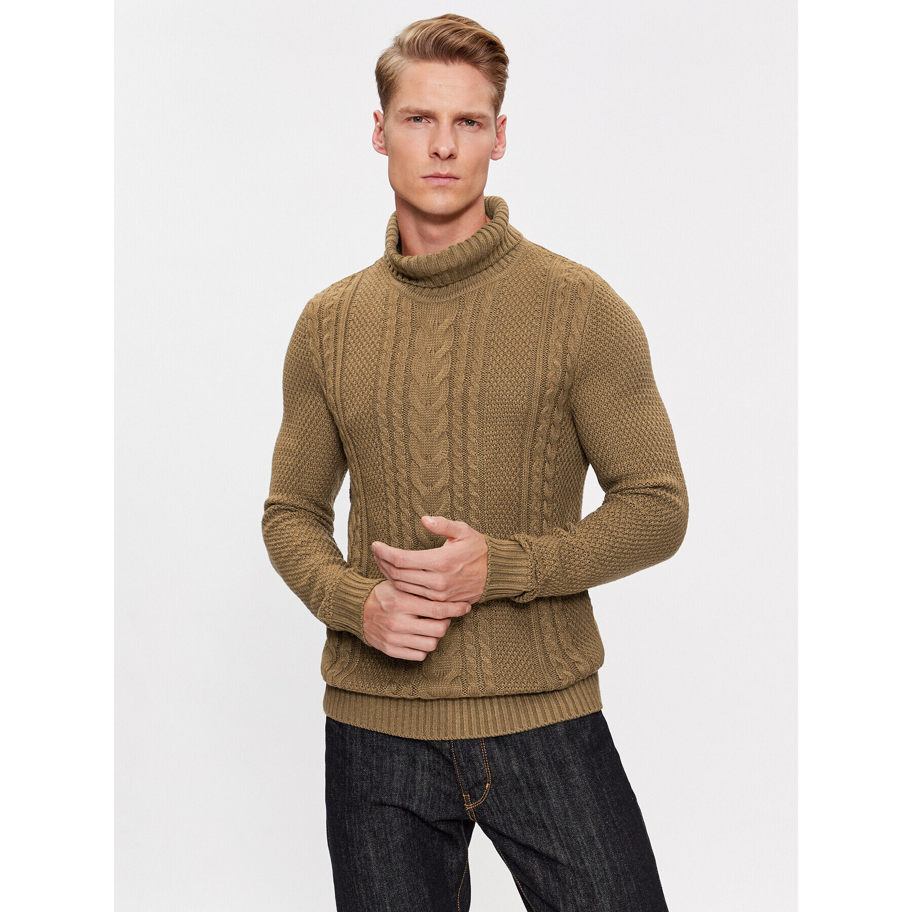 Jack&Jones Поло 12236315 Кафяв Regular Fit - Pepit.bg