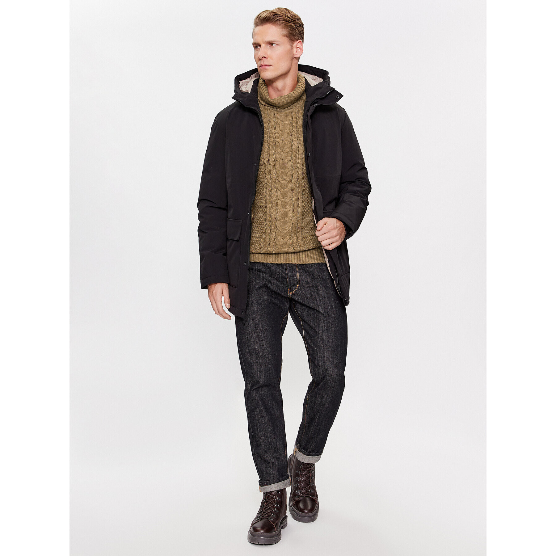 Jack&Jones Поло 12236315 Кафяв Regular Fit - Pepit.bg