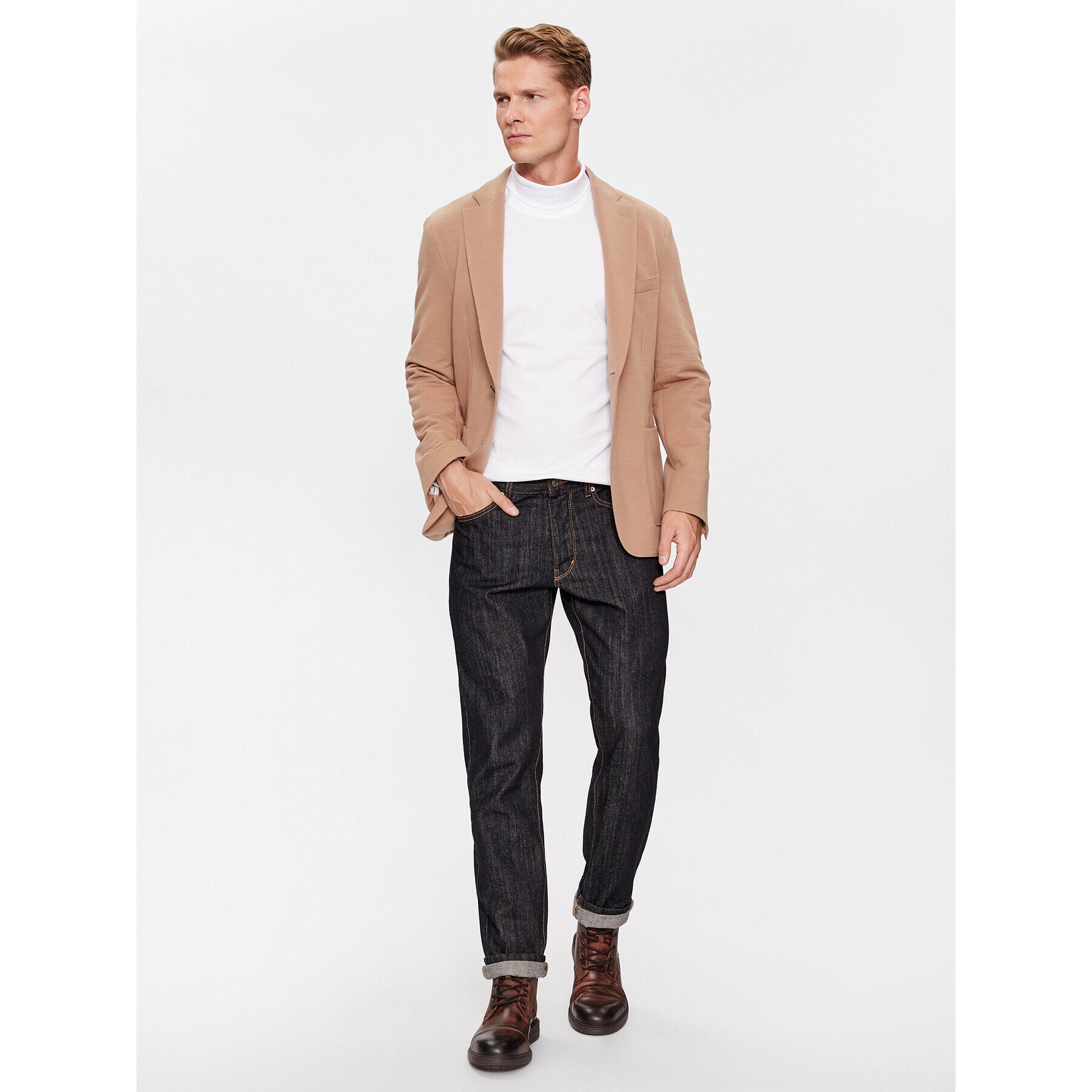 Jack&Jones Поло 12243471 Бял Standard Fit - Pepit.bg