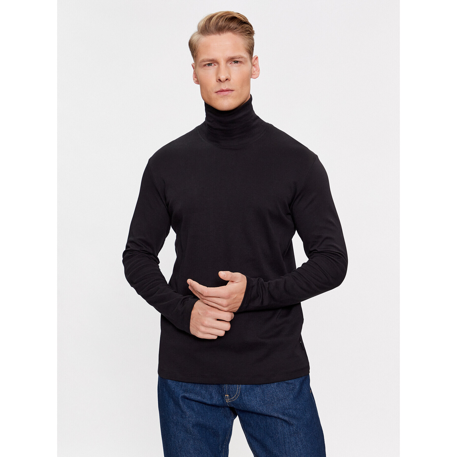 Jack&Jones Поло 12243471 Черен Standard Fit - Pepit.bg