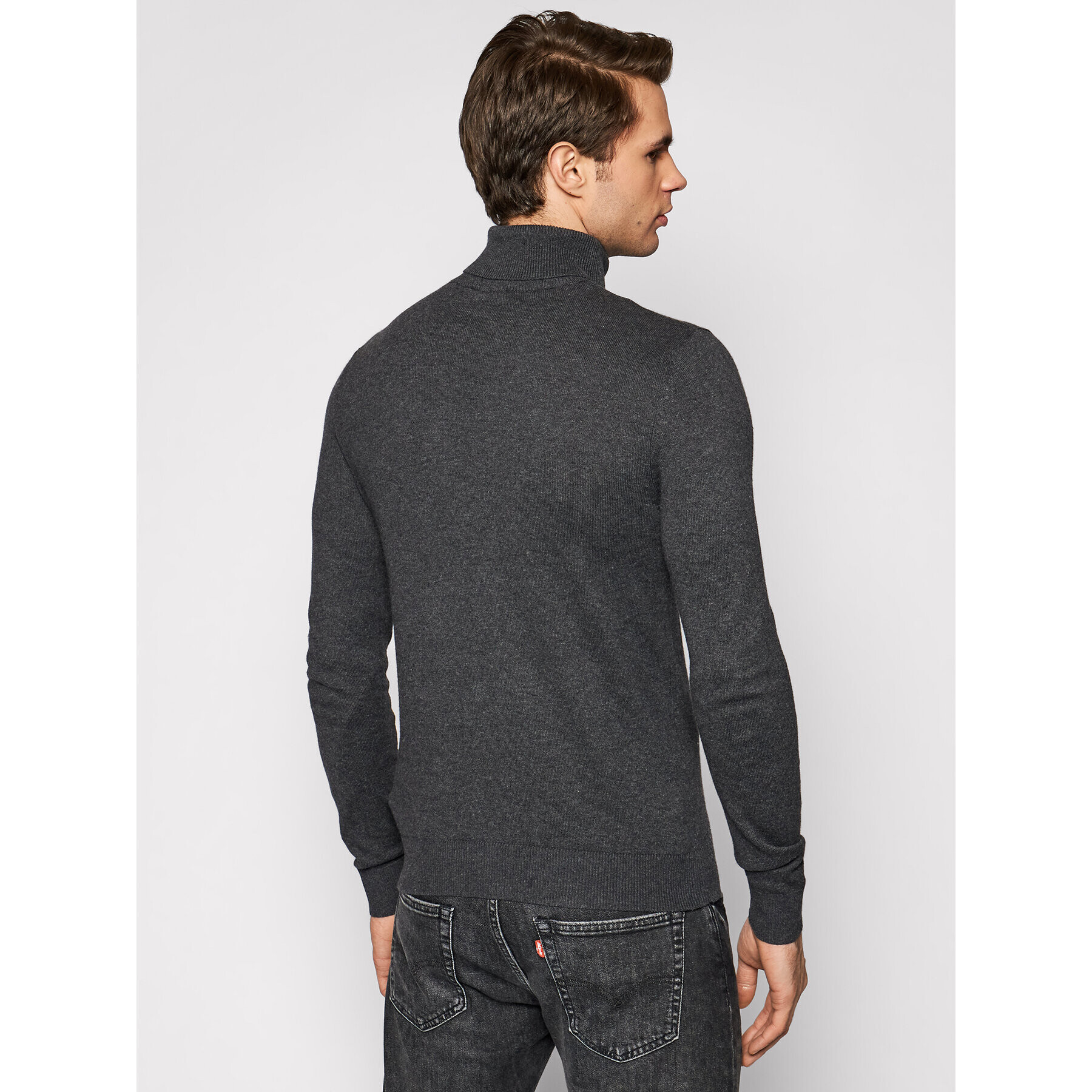 Jack&Jones Поло Emil Knit Roll 12157417 Сив Regular Fit - Pepit.bg