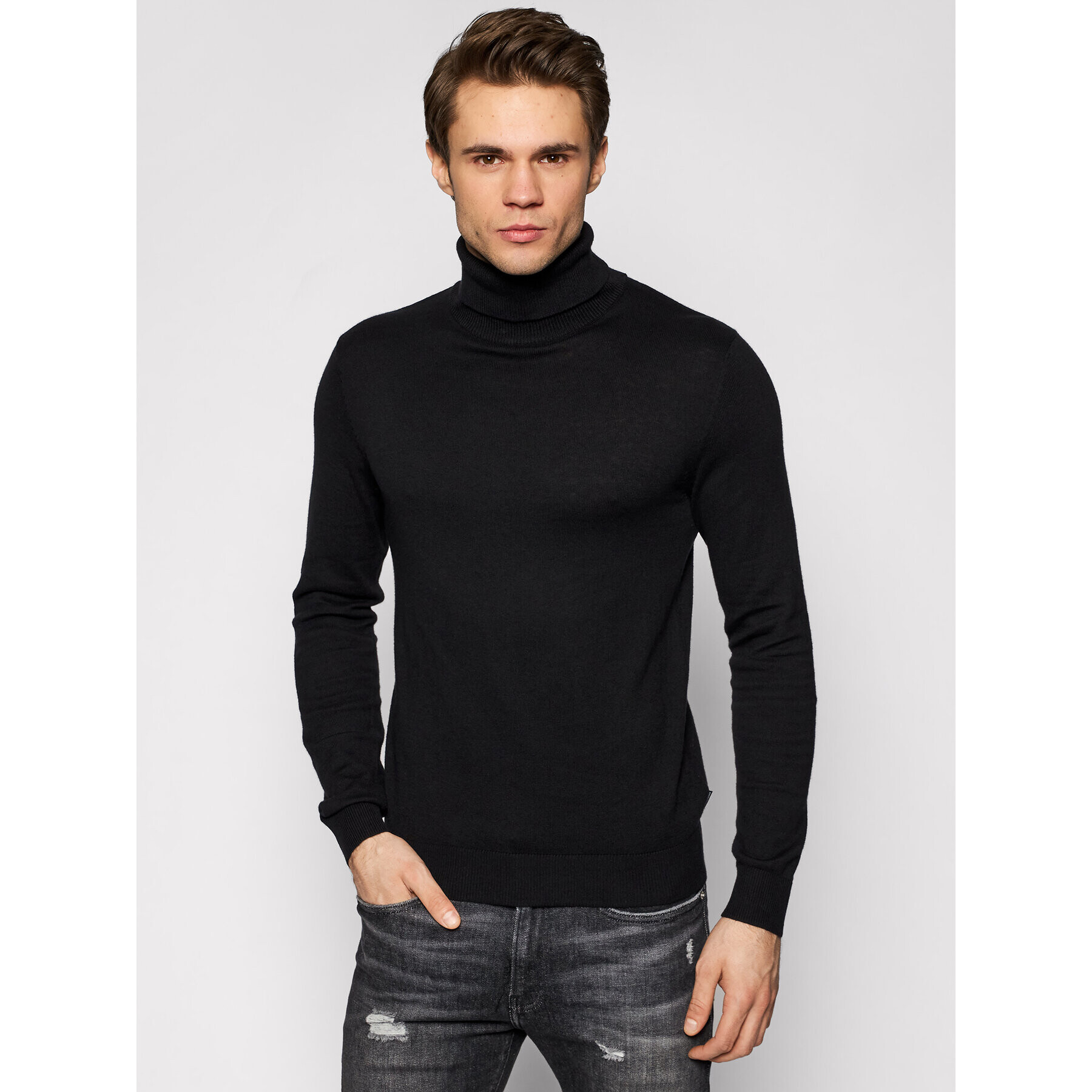 Jack&Jones Поло Emil Knit Roll Neck 12157417 Черен Regular Fit - Pepit.bg