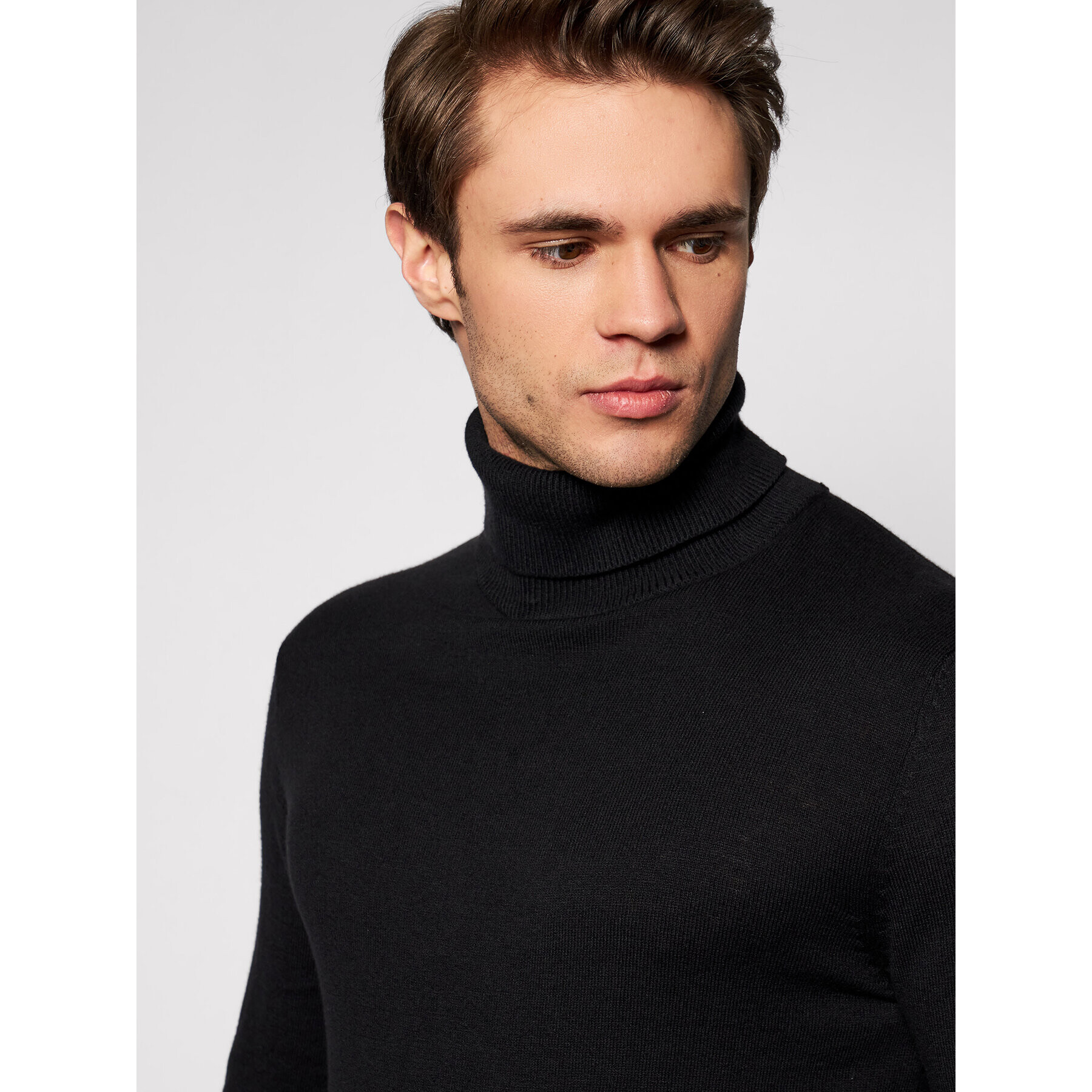 Jack&Jones Поло Emil Knit Roll Neck 12157417 Черен Regular Fit - Pepit.bg