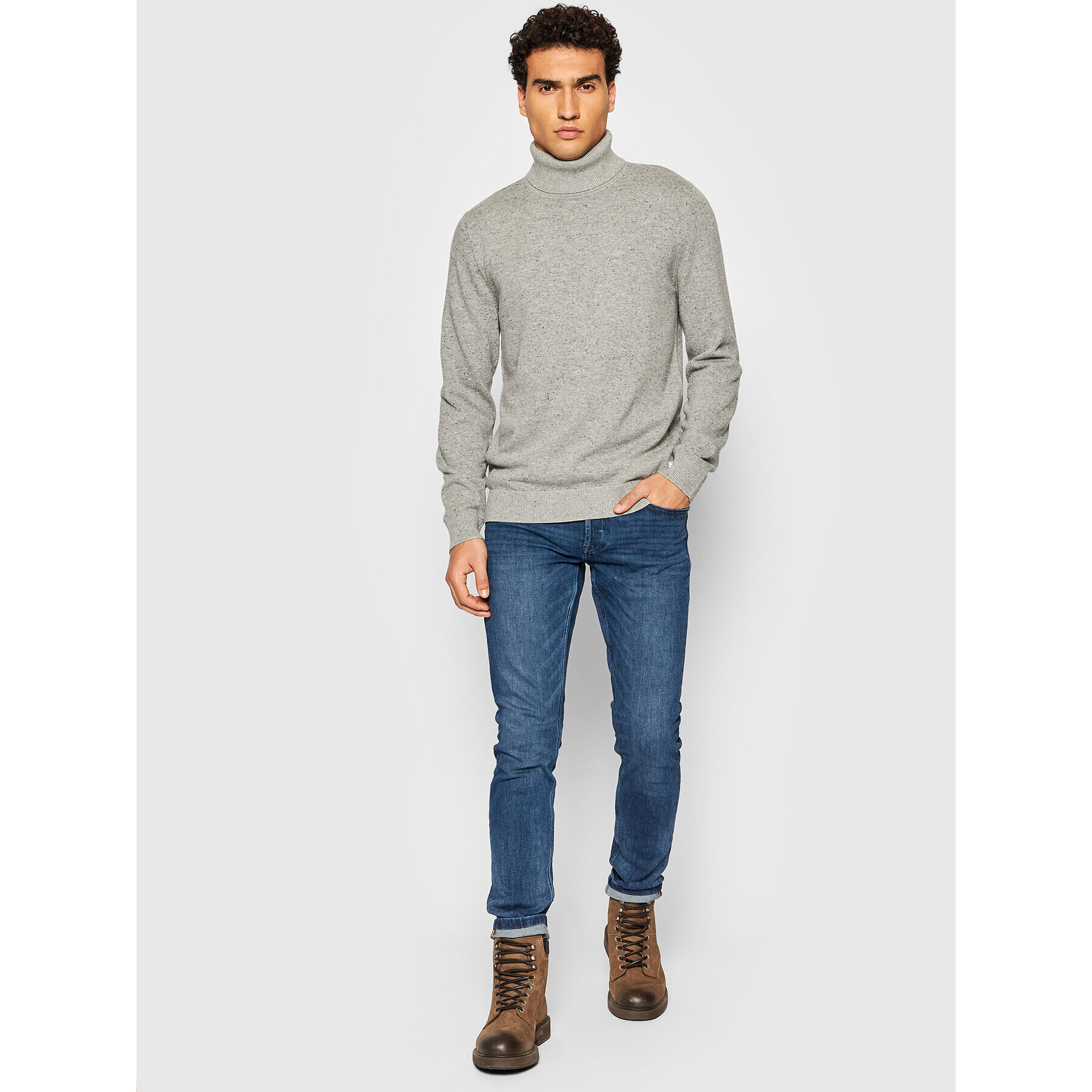 Jack&Jones PREMIUM Поло Morris 12192496 Сив Regular Fit - Pepit.bg