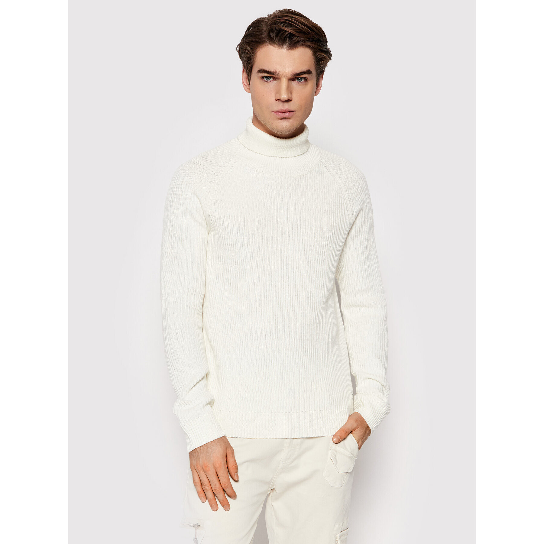 Jack&Jones Поло Pannel 12189963 Бял Regular Fit - Pepit.bg