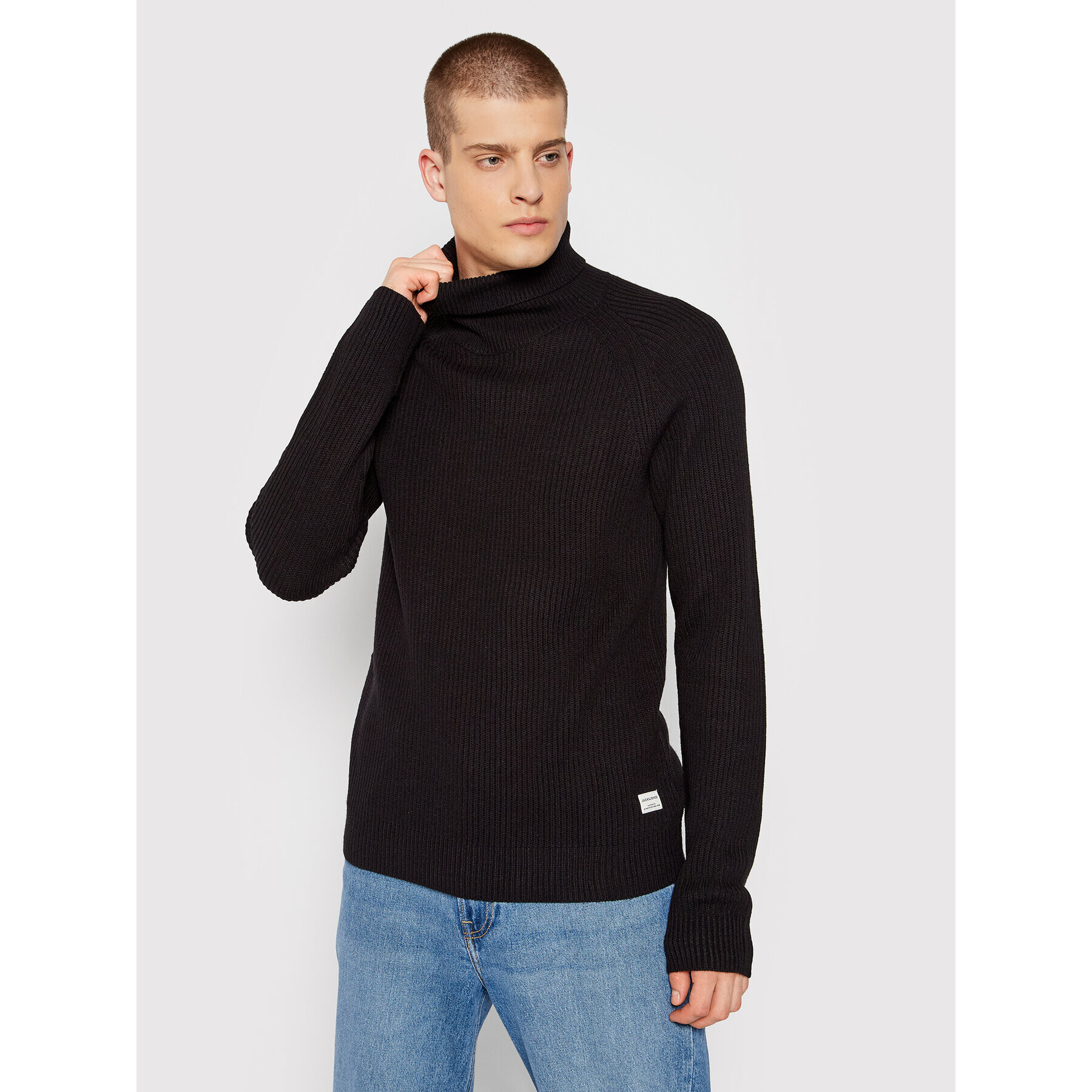 Jack&Jones Поло Pannel 12189963 Черен Regular Fit - Pepit.bg