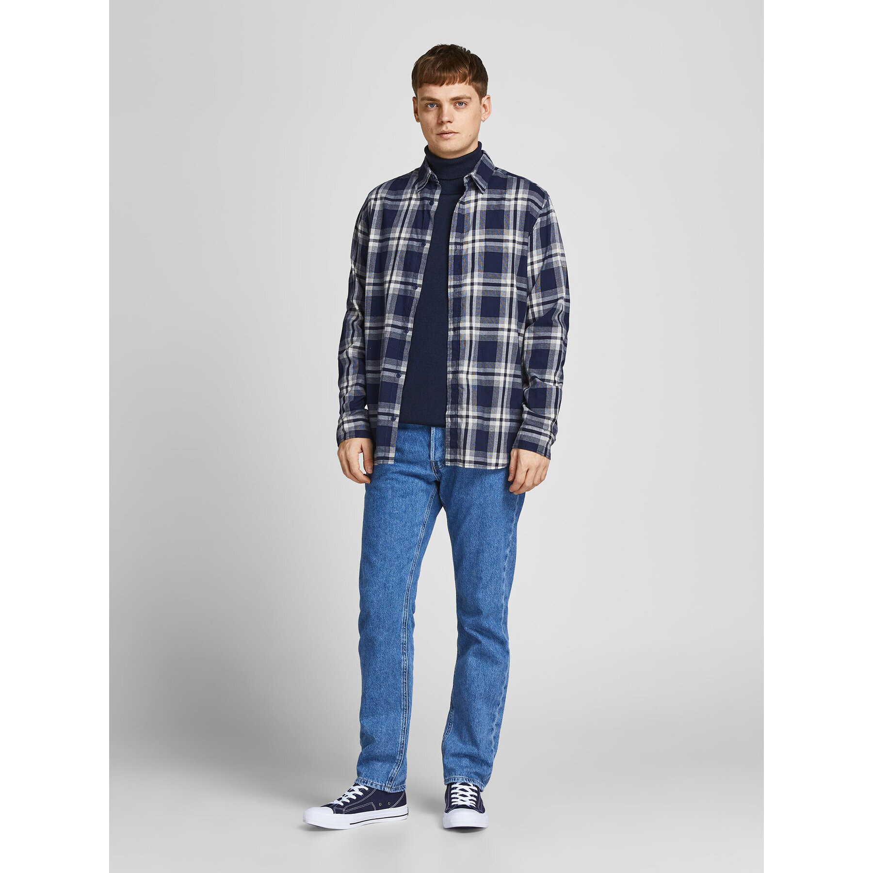 Jack&Jones Поло Rogan 12196902 Тъмносин Regular Fit - Pepit.bg