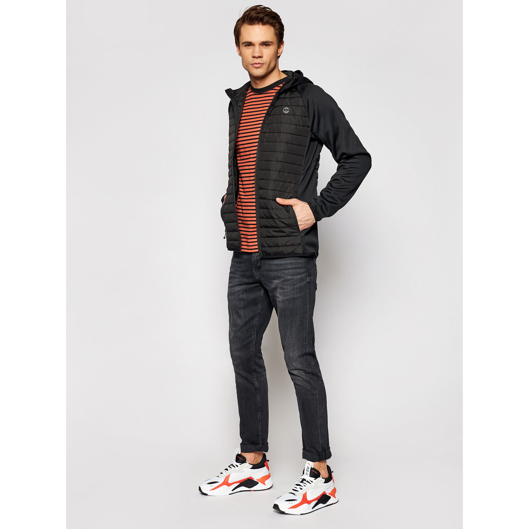 Jack&Jones Преходно яке Multi Quilted 12182242 Черен Regular Fit - Pepit.bg