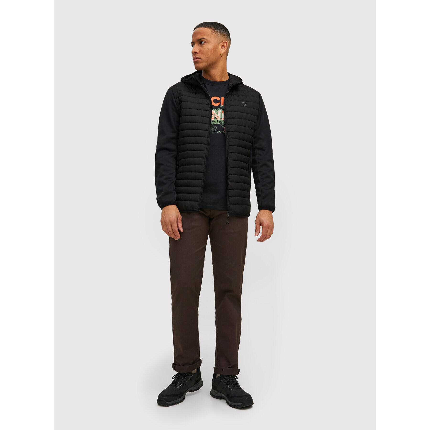Jack&Jones Преходно яке Multi Quilted 12182242 Черен Regular Fit - Pepit.bg