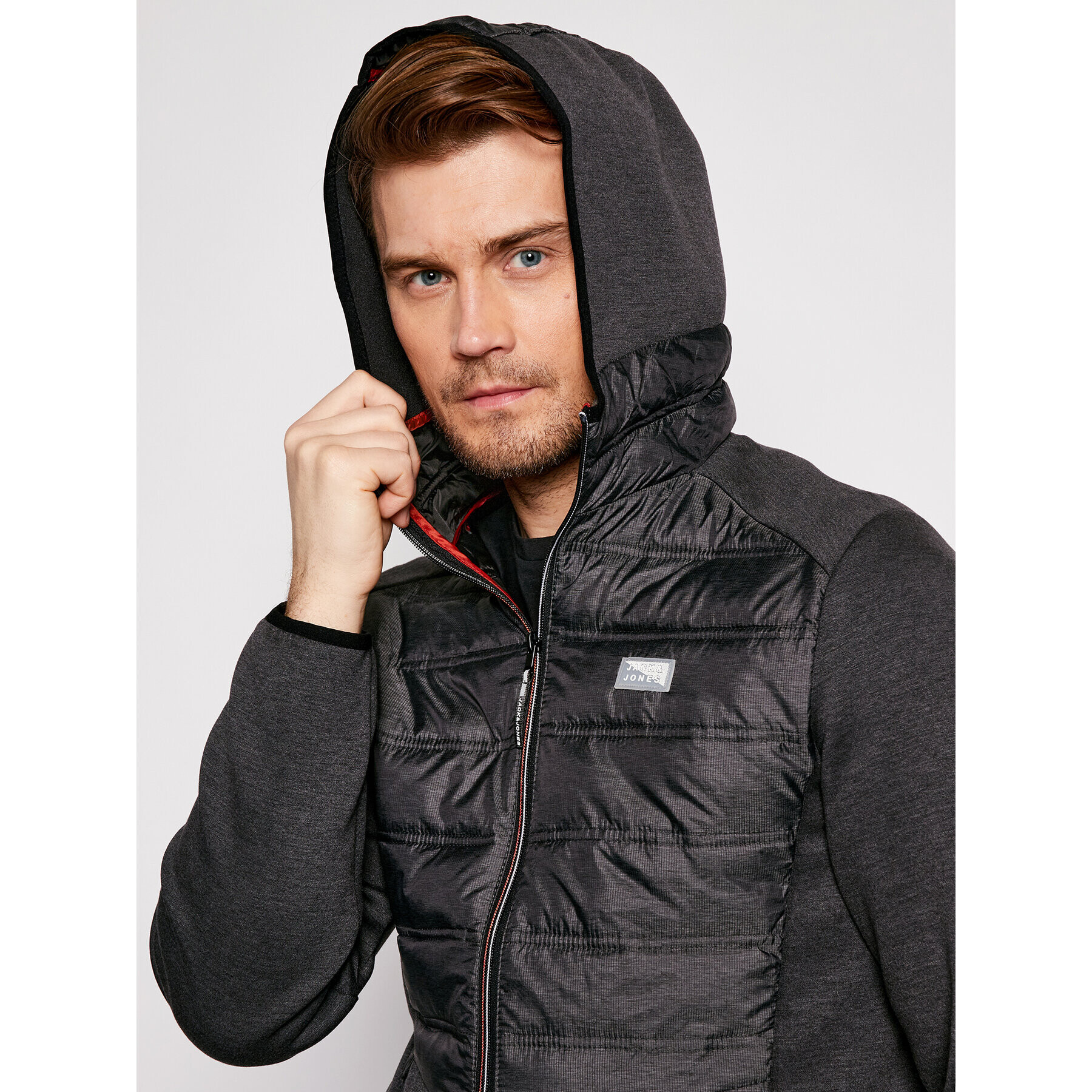 Jack&Jones Преходно яке Toby Hybrid 12184739 Сив Regular Fit - Pepit.bg