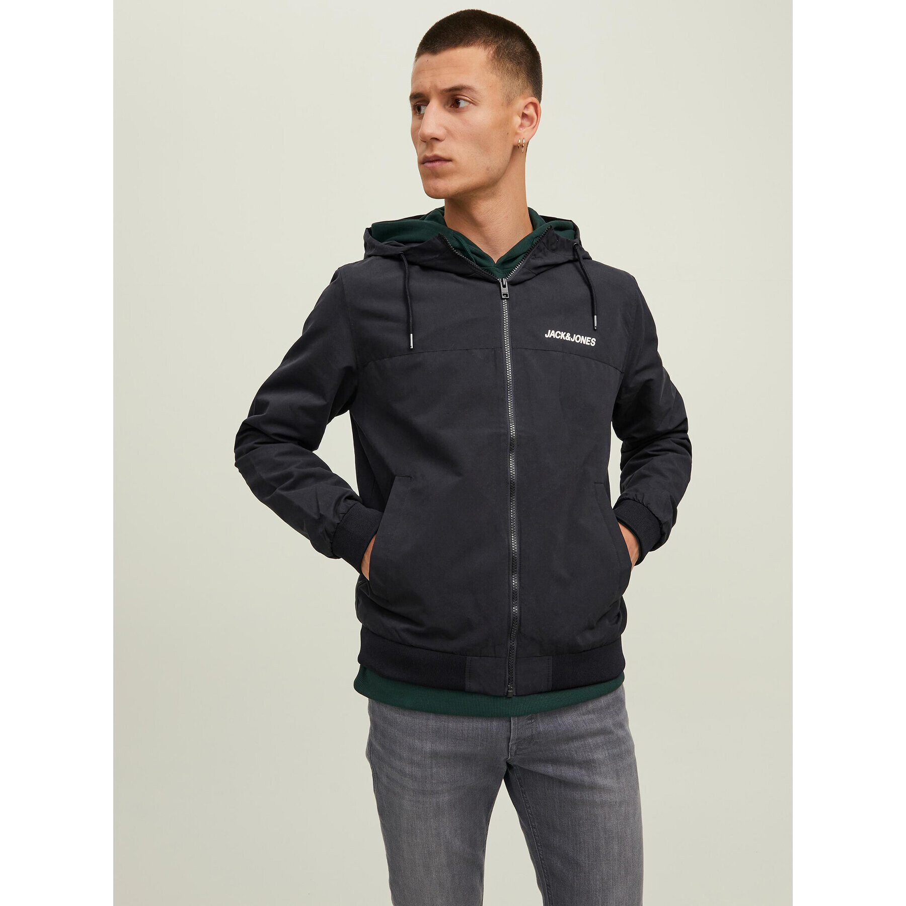 Jack&Jones Преходно яке 12200208 Черен Regular Fit - Pepit.bg