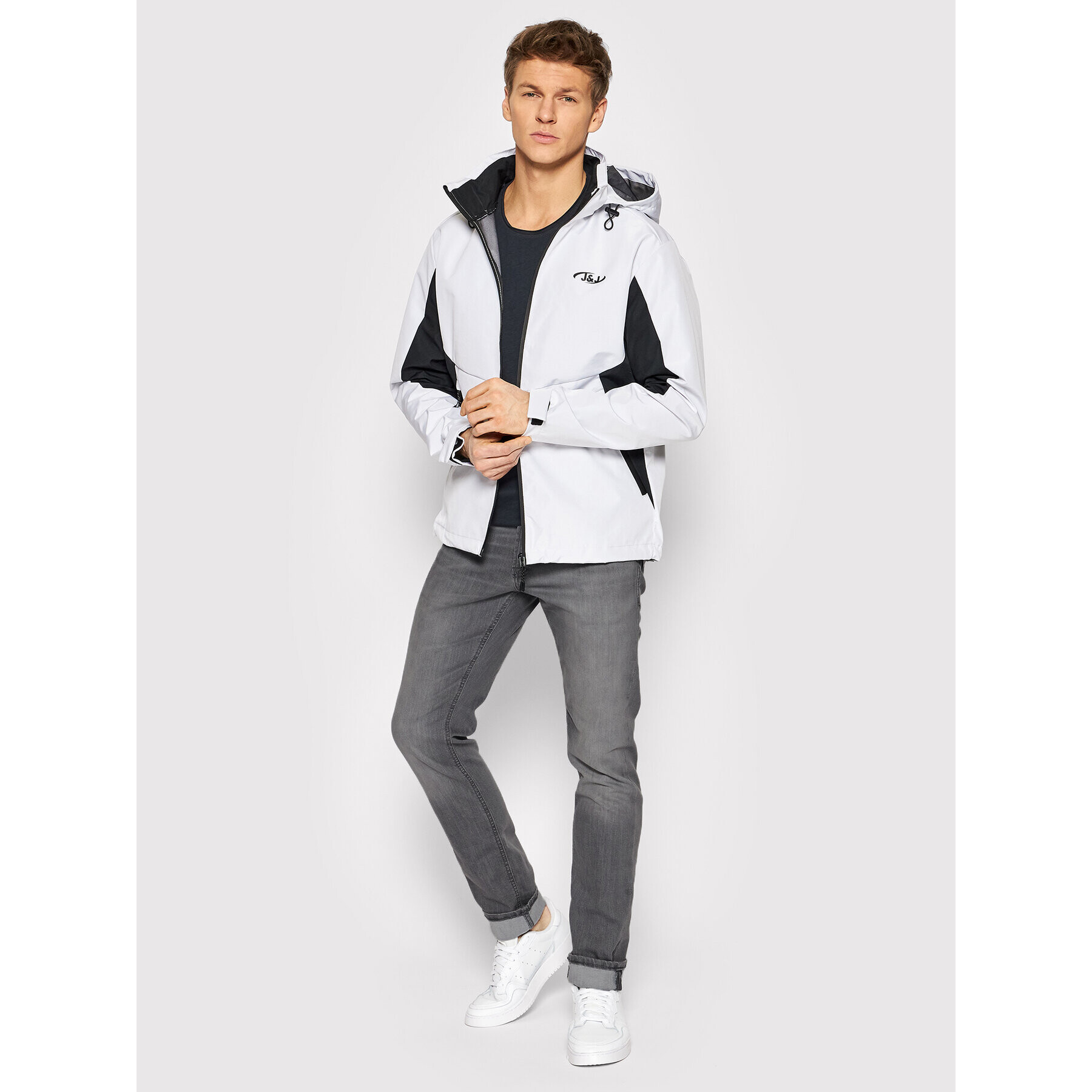 Jack&Jones Преходно яке Air 12205626 Бял Regular Fit - Pepit.bg