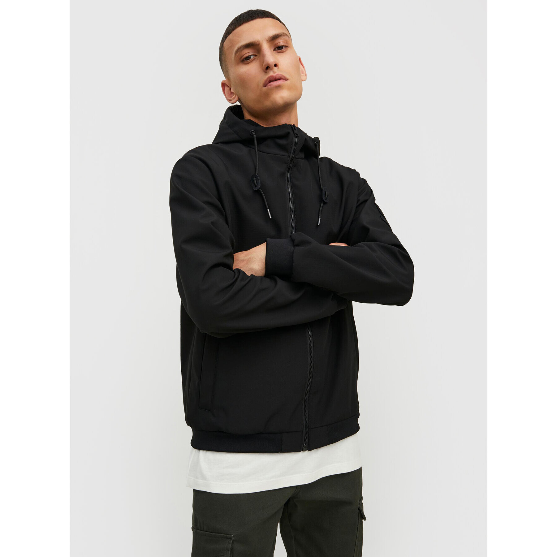 Jack&Jones Преходно яке Classic Waffle 12215818 Черен Regular Fit - Pepit.bg