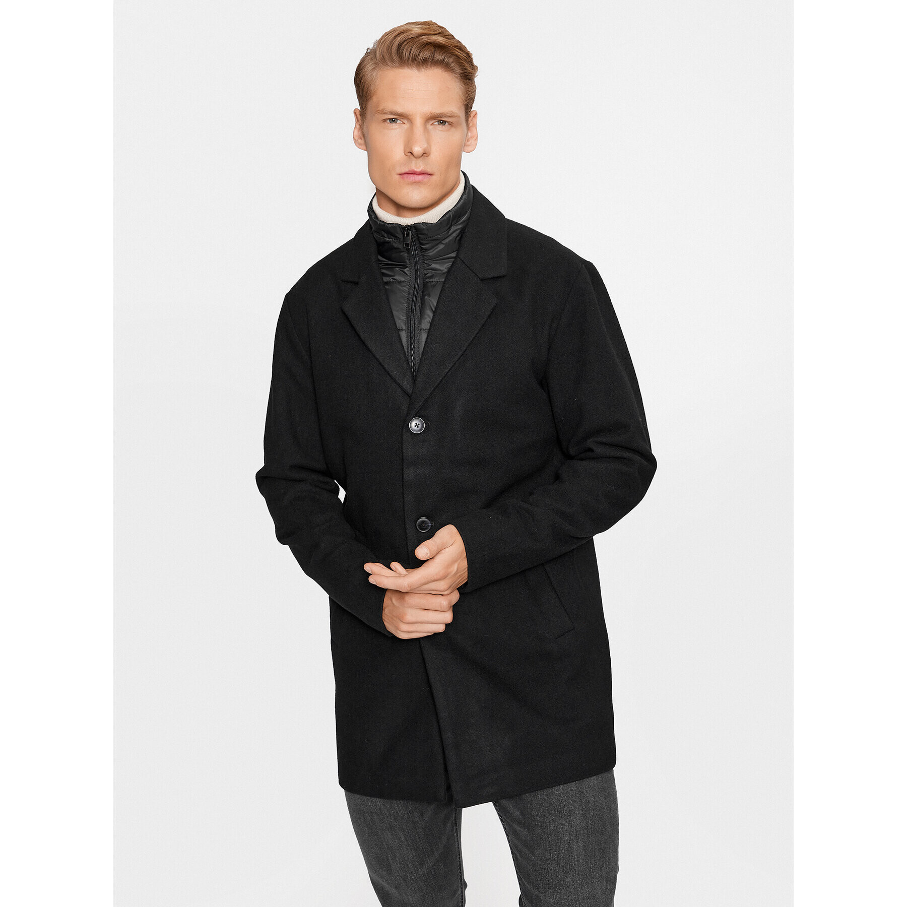 Jack&Jones Преходно палто 12236160 Черен Regular Fit - Pepit.bg