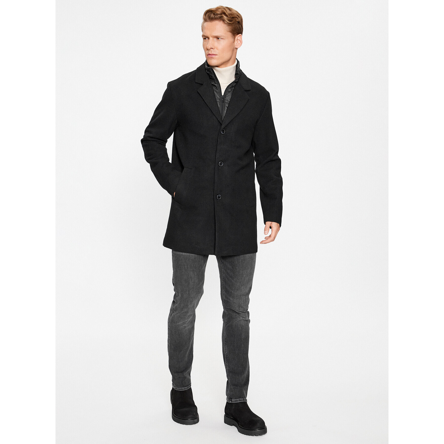 Jack&Jones Преходно палто 12236160 Черен Regular Fit - Pepit.bg