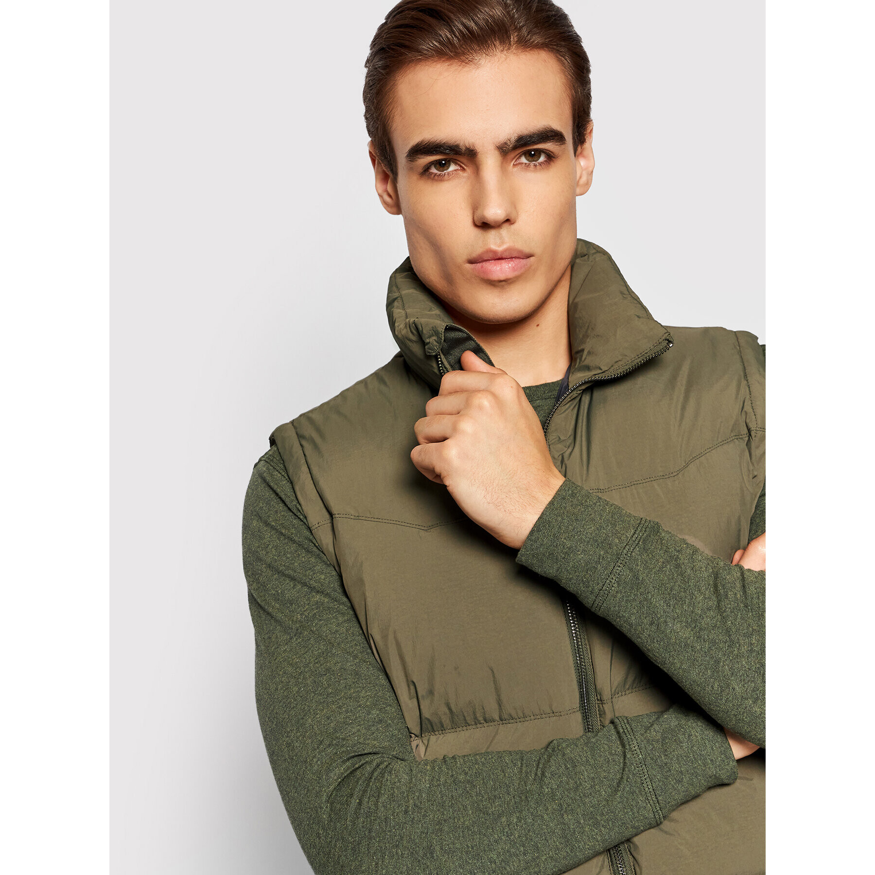 Jack&Jones PREMIUM Елек Lawind 12191277 Зелен Regular Fit - Pepit.bg