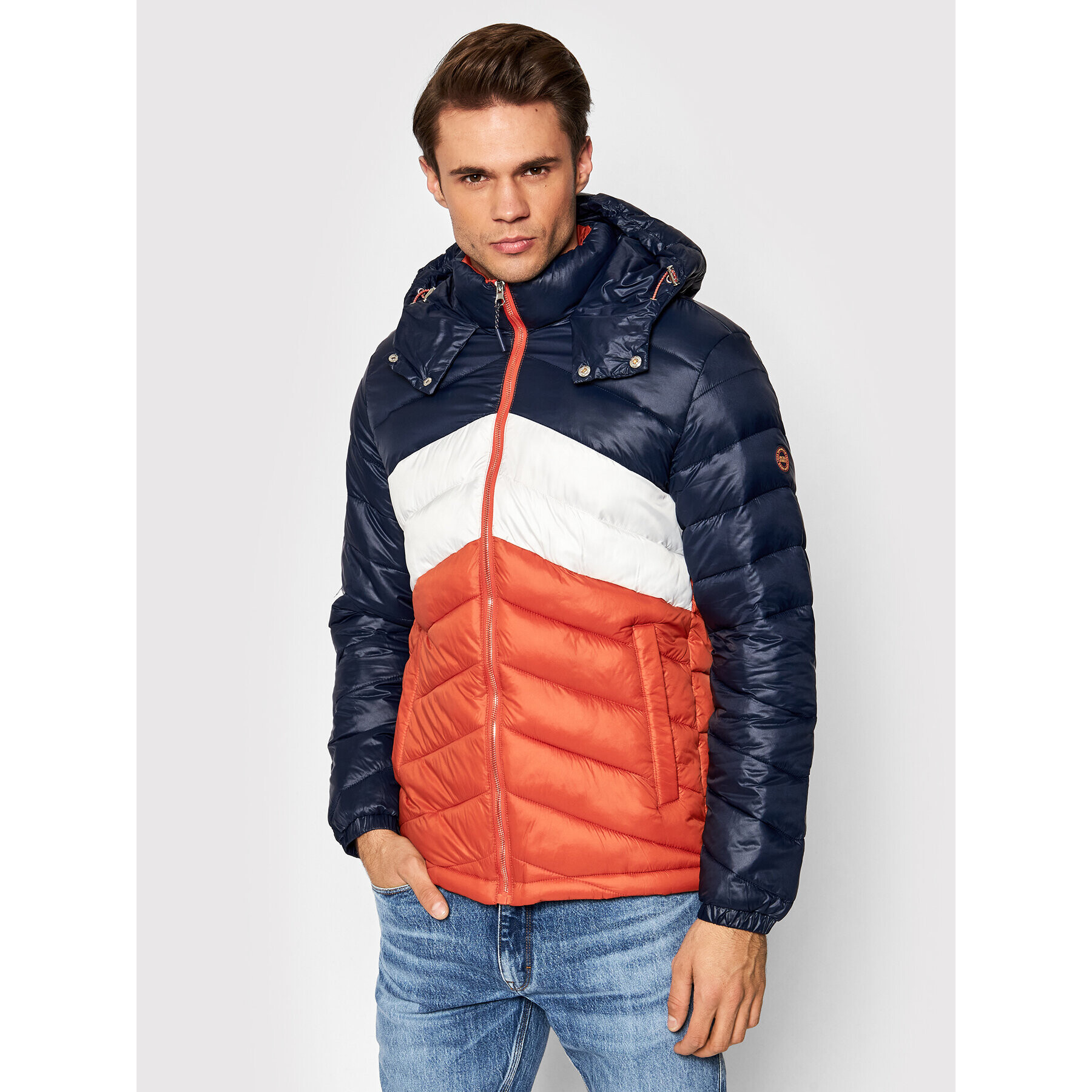 Jack&Jones Пухено яке Laroy 12192677 Оранжев Regular Fit - Pepit.bg