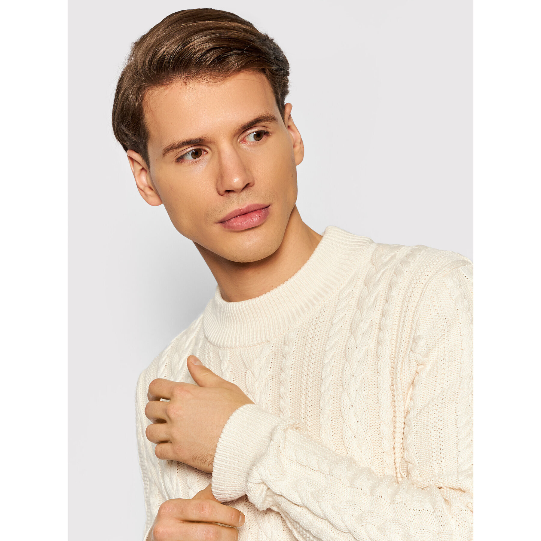 Jack&Jones PREMIUM Пуловер Albert 12192509 Бял Standard Fit - Pepit.bg