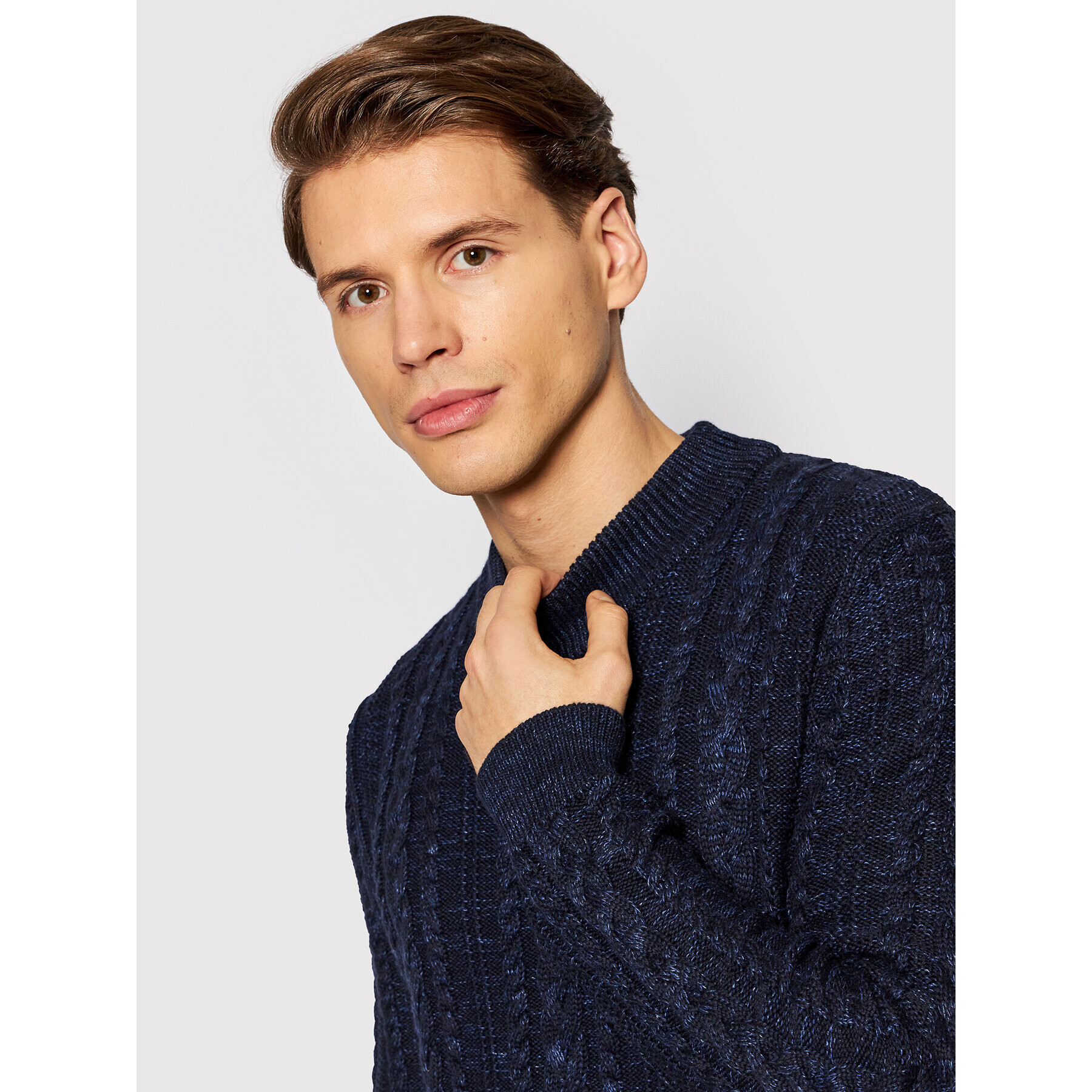 Jack&Jones PREMIUM Пуловер Albert 12192509 Тъмносин Regular Fit - Pepit.bg