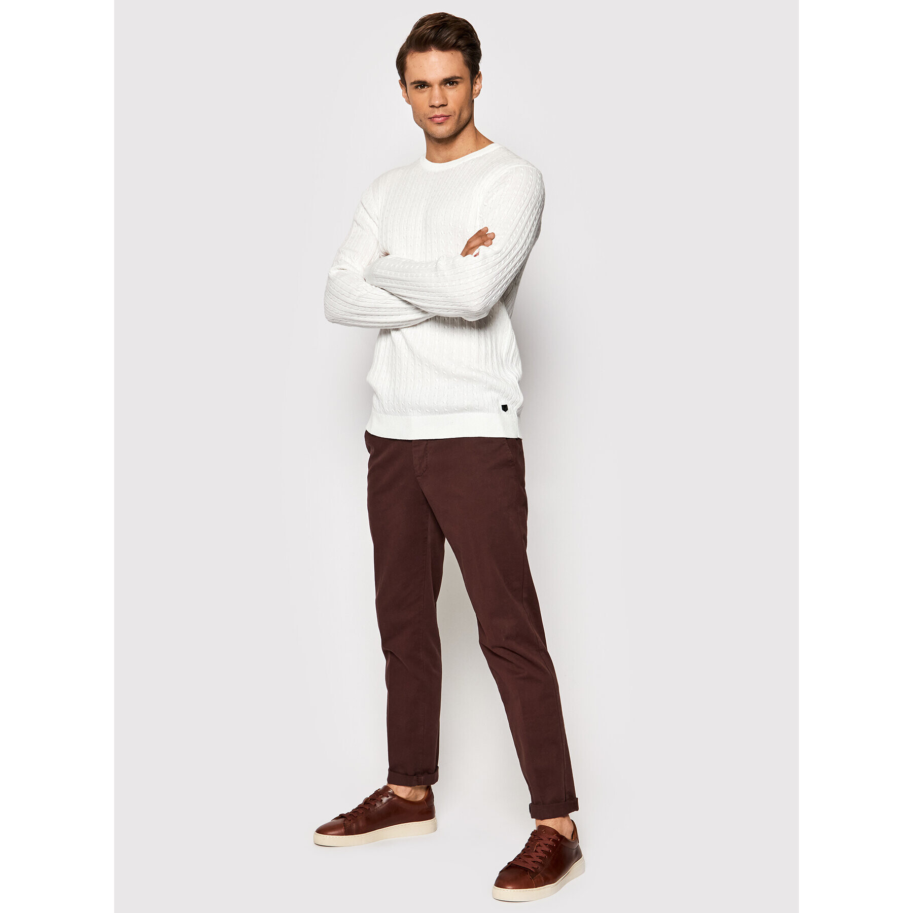 Jack&Jones PREMIUM Пуловер Blawinter 12200105 Бял Regular Fit - Pepit.bg