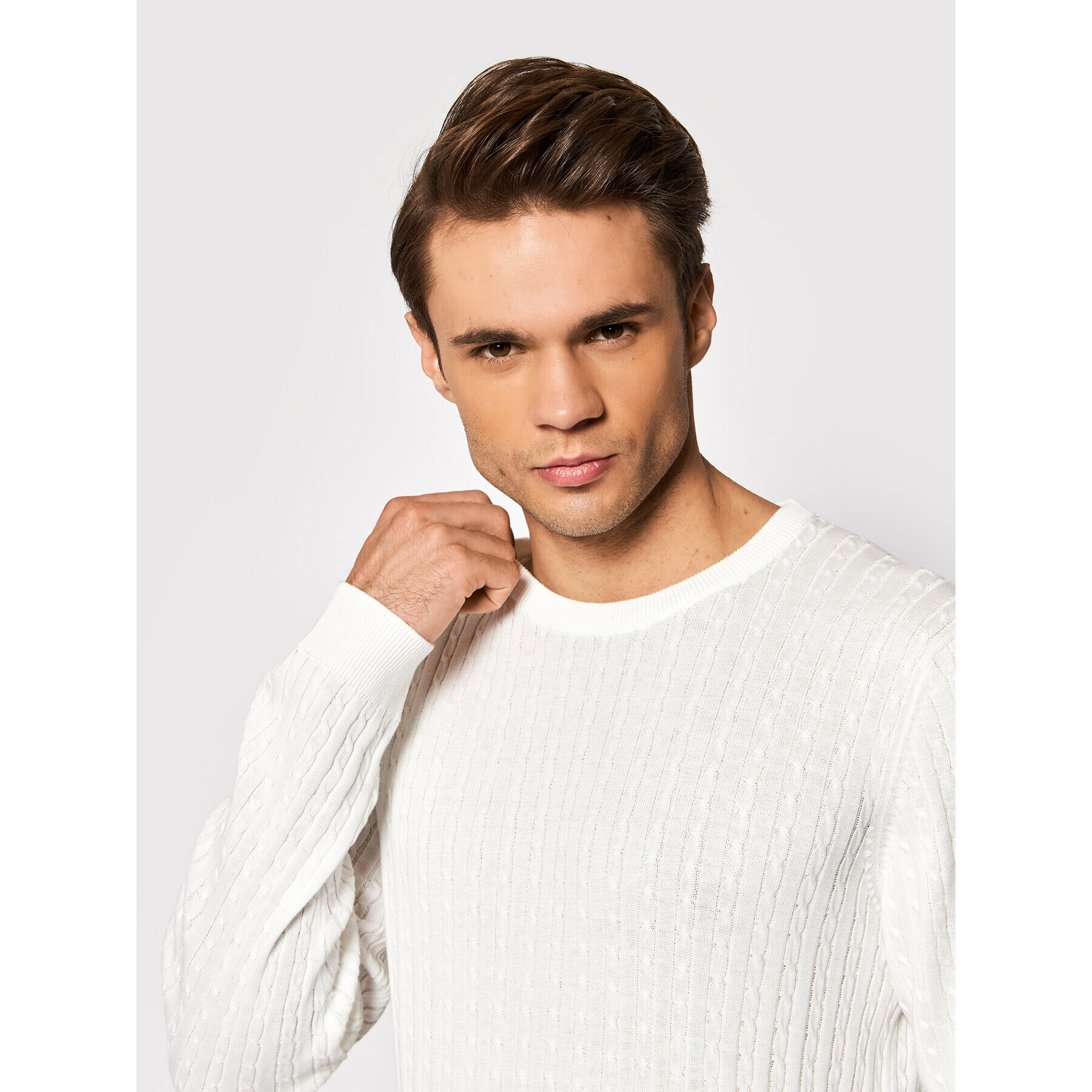 Jack&Jones PREMIUM Пуловер Blawinter 12200105 Бял Regular Fit - Pepit.bg