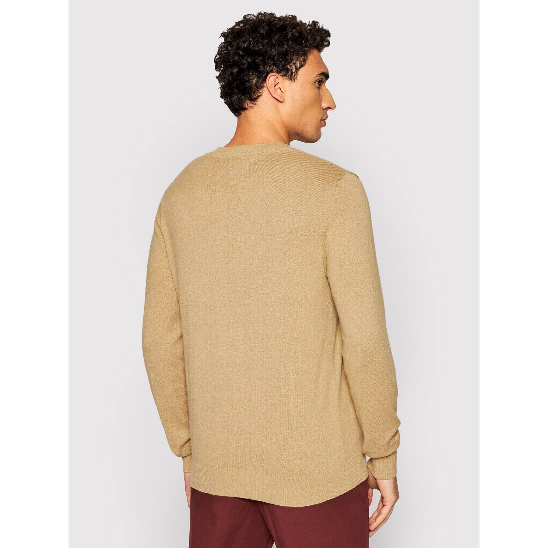 Jack&Jones PREMIUM Пуловер Bluray 12195588 Кафяв Regular Fit - Pepit.bg