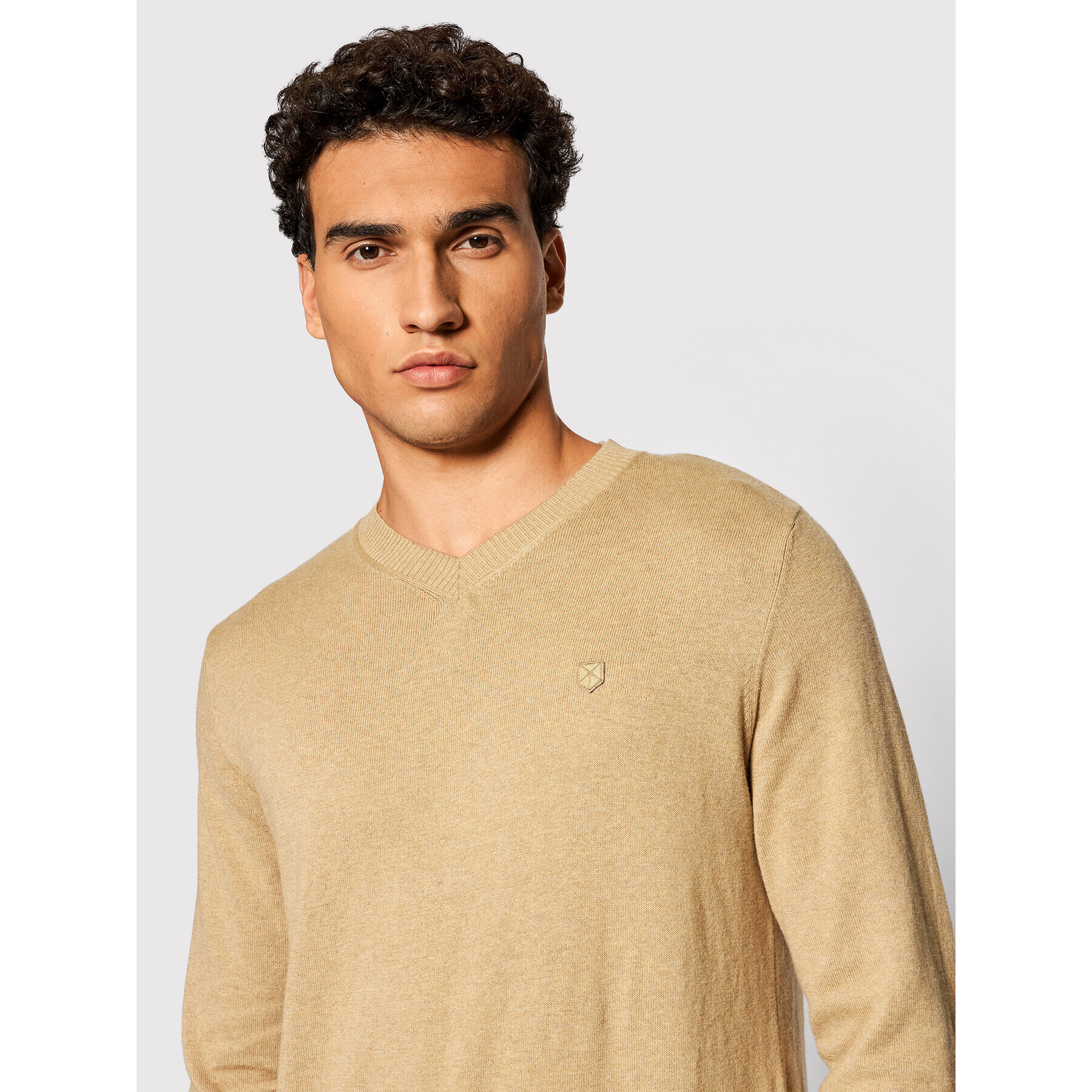 Jack&Jones PREMIUM Пуловер Bluray 12195588 Кафяв Regular Fit - Pepit.bg