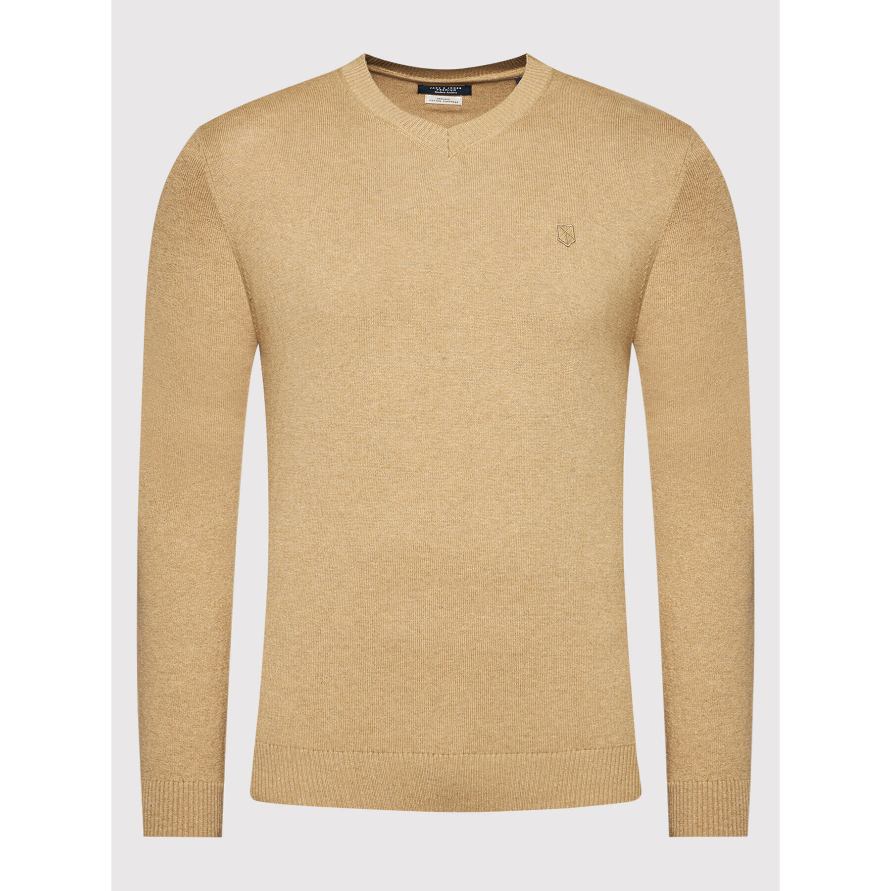 Jack&Jones PREMIUM Пуловер Bluray 12195588 Кафяв Regular Fit - Pepit.bg