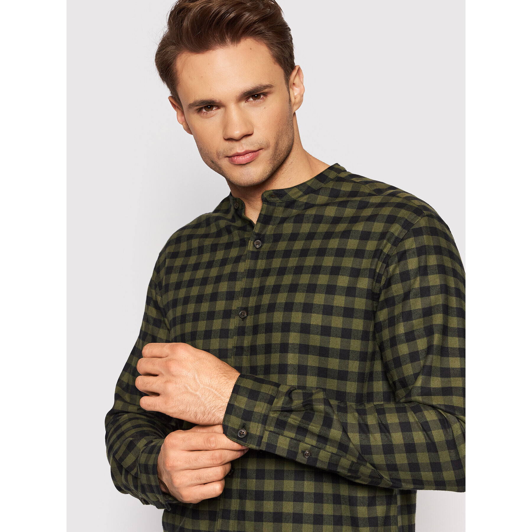 Jack&Jones PREMIUM Риза Blawinter 12196944 Зелен Slim Fit - Pepit.bg