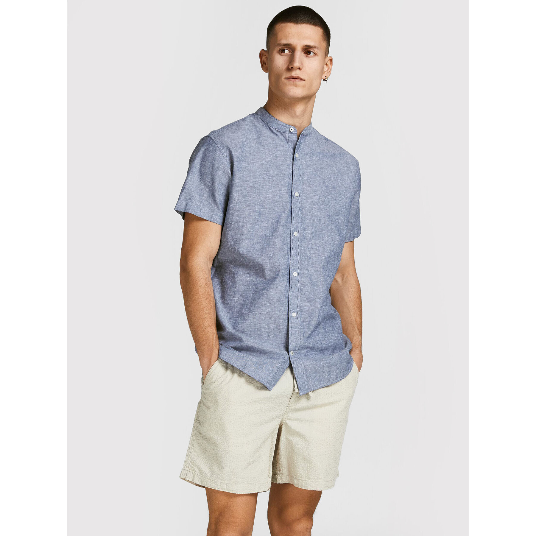 Jack&Jones PREMIUM Риза Summer 12208479 Син Slim Fit - Pepit.bg