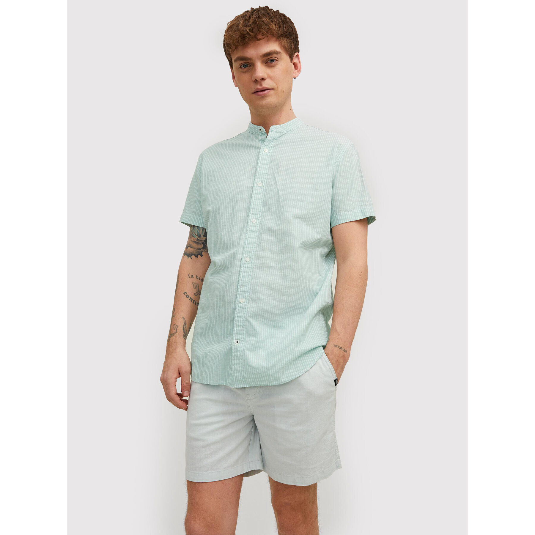 Jack&Jones PREMIUM Риза Summer 12208479 Зелен Slim Fit - Pepit.bg