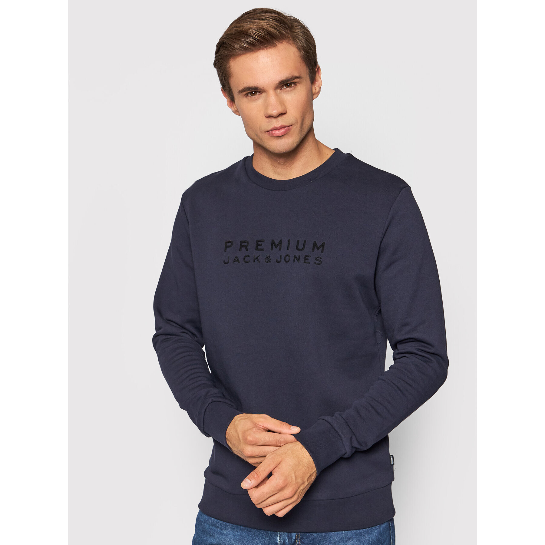 Jack&Jones PREMIUM Суитшърт Blalogo 12195086 Тъмносин Regular Fit - Pepit.bg