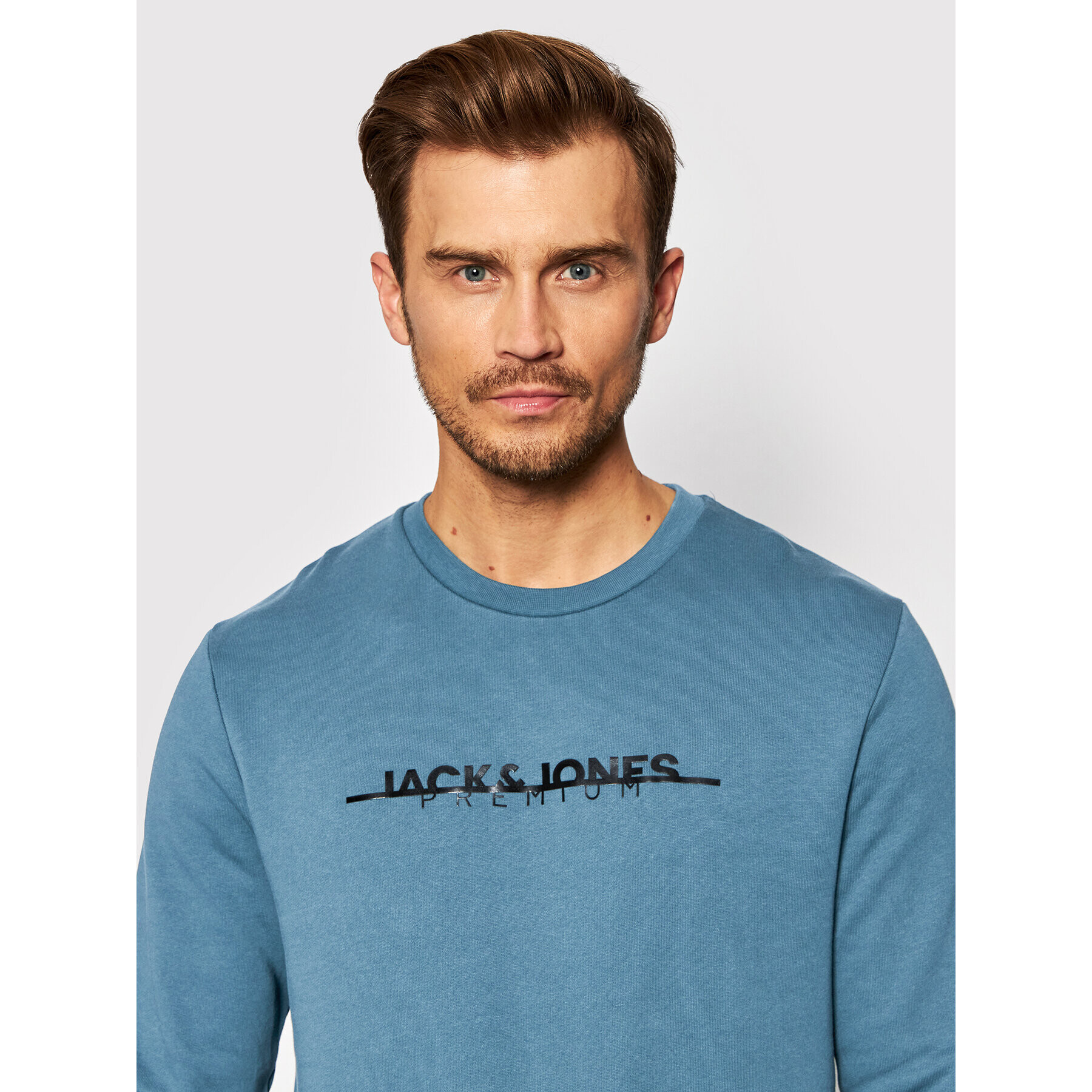 Jack&Jones PREMIUM Суитшърт Graphic Logo 12197602 Син Regular Fit - Pepit.bg