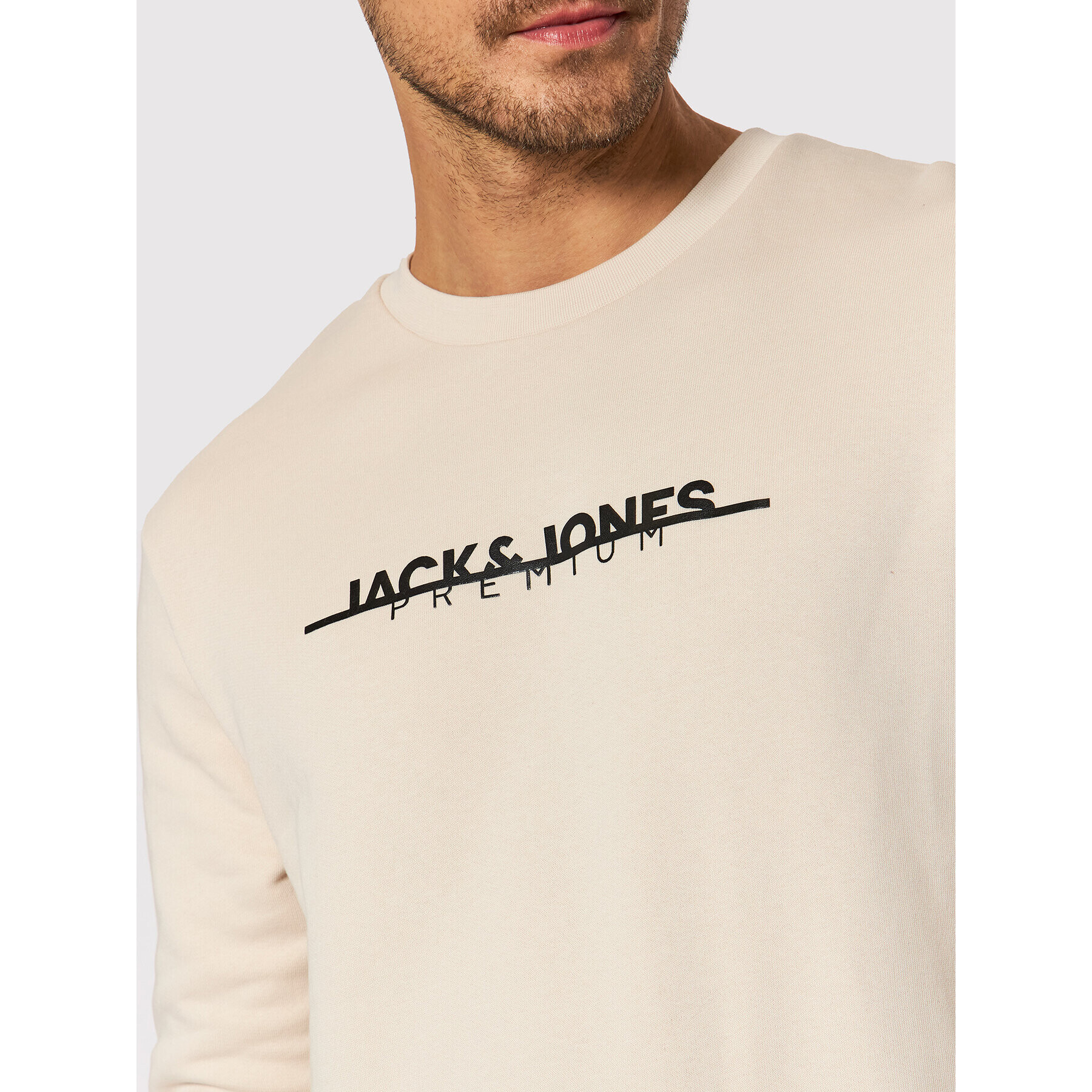 Jack&Jones PREMIUM Суитшърт Logo 12197602 Бежов Regular Fit - Pepit.bg