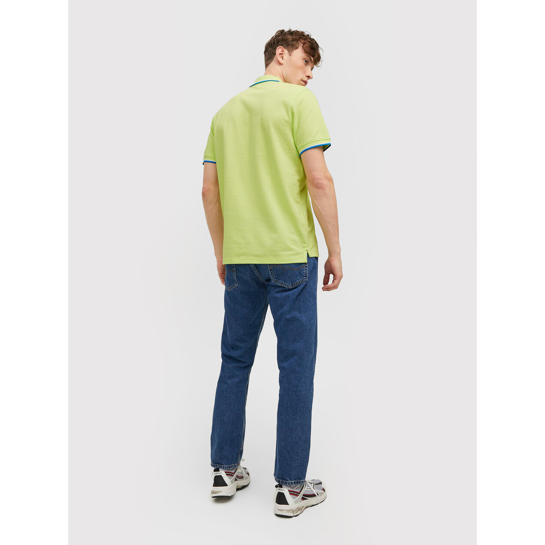 Jack&Jones PREMIUM Тениска с яка и копчета Bluwin 12169064 Зелен Regular Fit - Pepit.bg