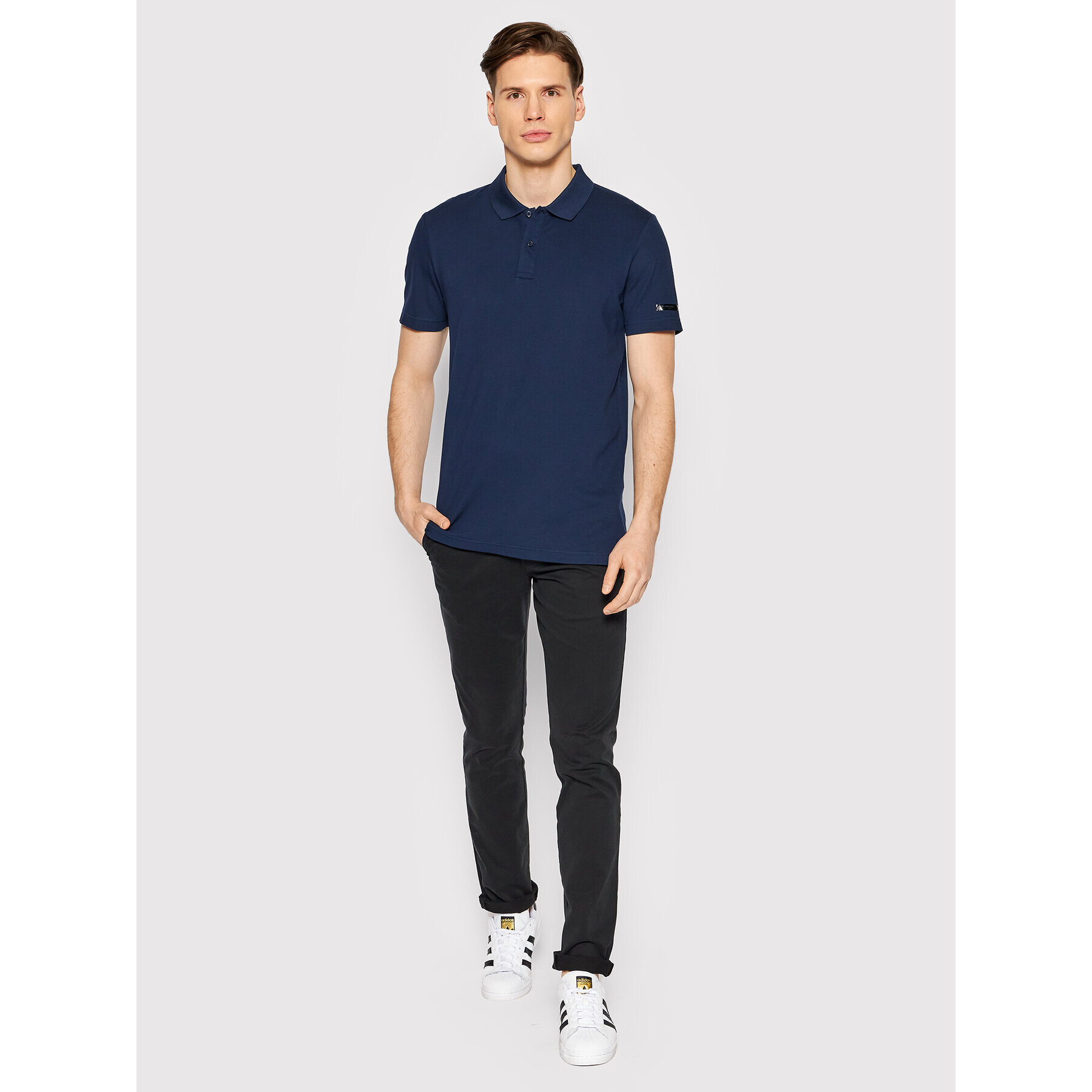 Jack&Jones PREMIUM Тениска с яка и копчета Commute 12204842 Тъмносин Regular Fit - Pepit.bg