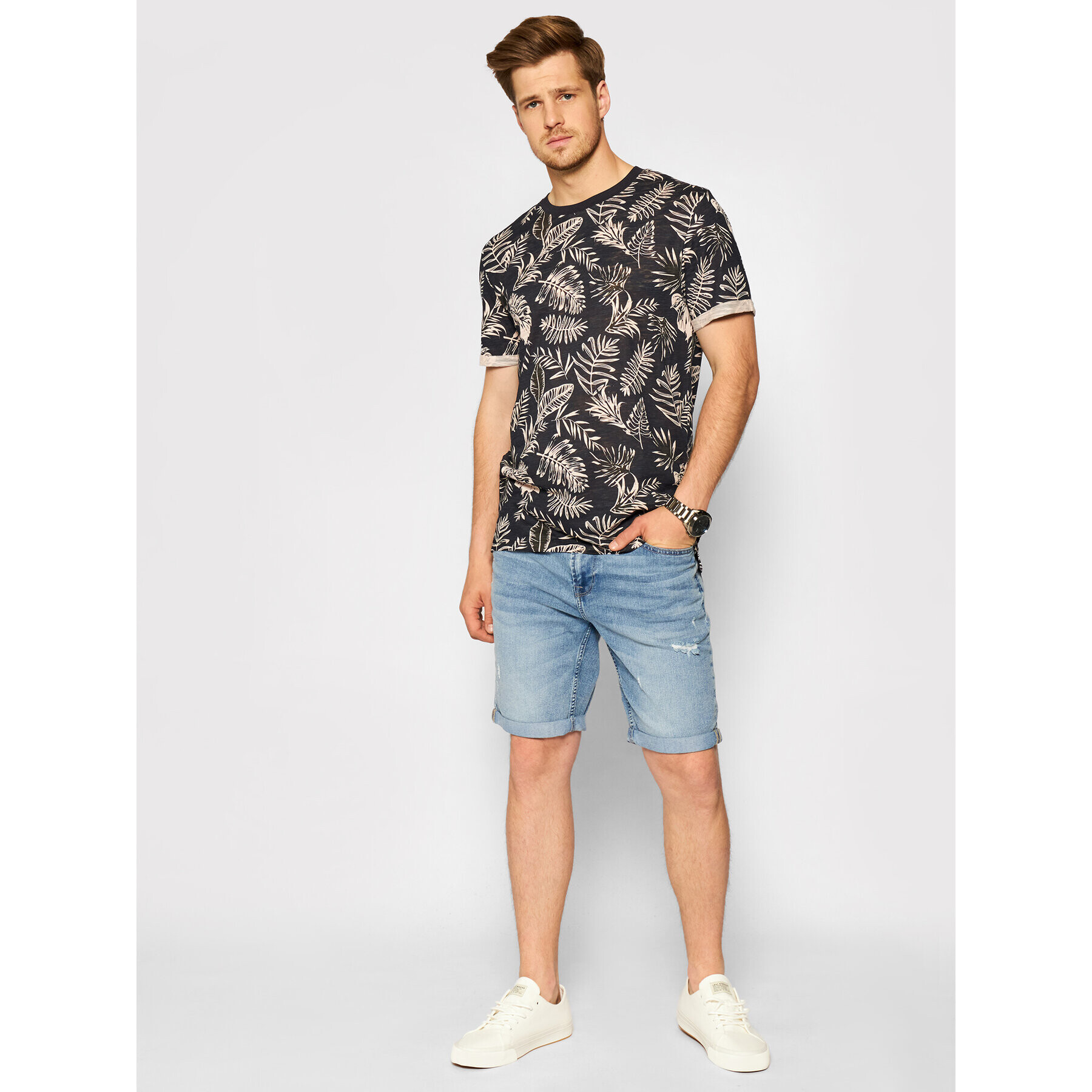 Jack&Jones PREMIUM Тишърт Blabeach Ss 12187869 Черен Regular Fit - Pepit.bg