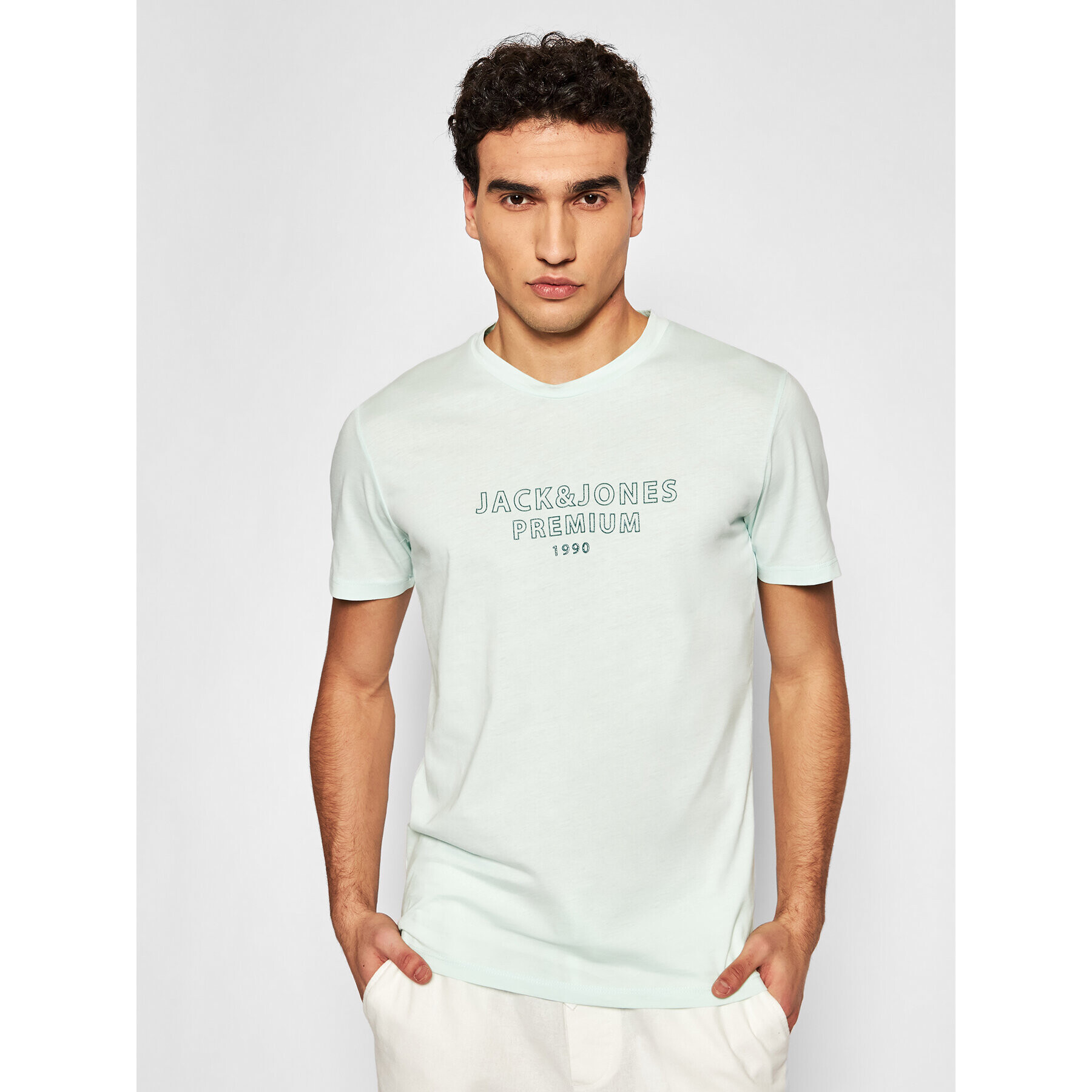 Jack&Jones PREMIUM Тишърт Blaedgar 12187986 Зелен Regular Fit - Pepit.bg