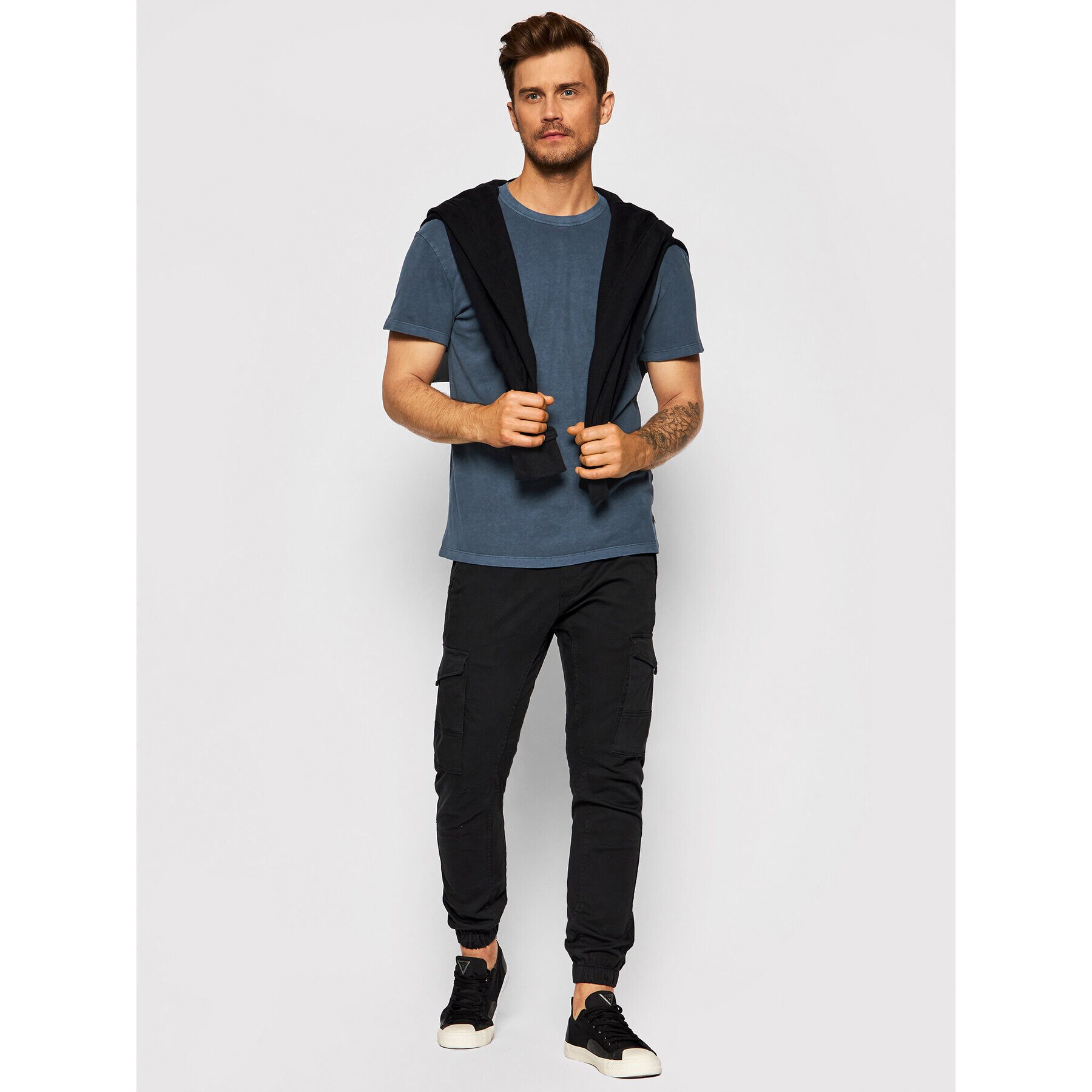 Jack&Jones PREMIUM Тишърт Blarhett 12191022 Тъмносин Relaxed Fit - Pepit.bg