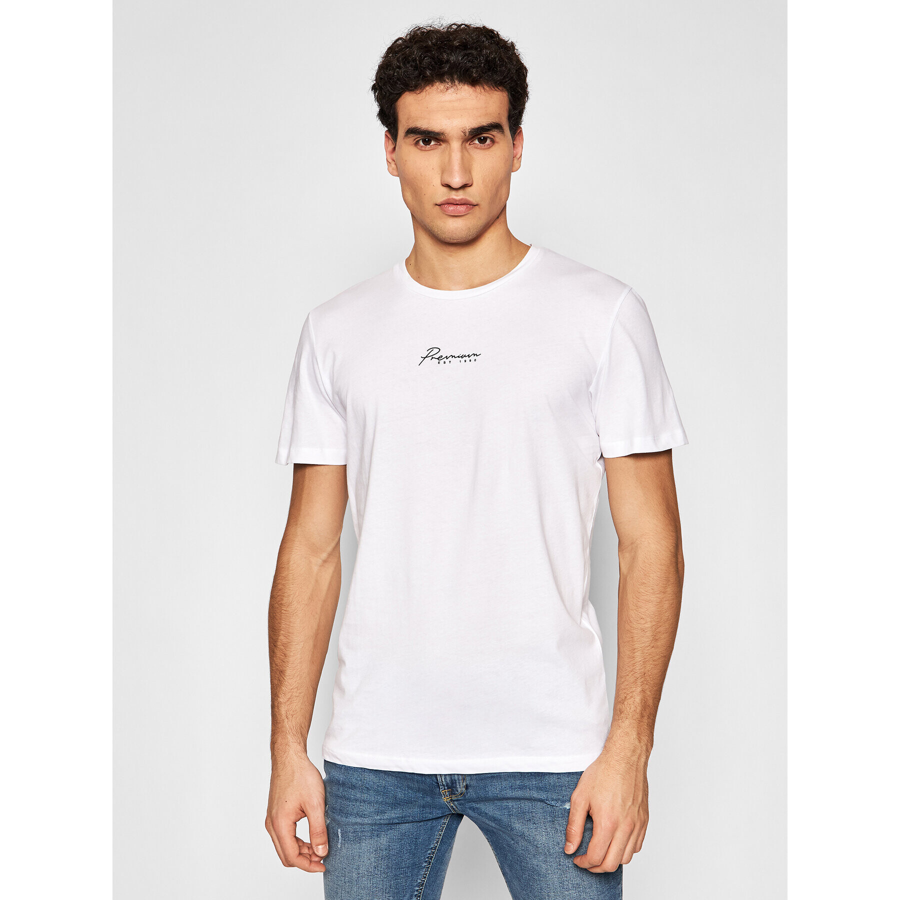 Jack&Jones PREMIUM Тишърт Blaster 12191687 Бял Regular Fit - Pepit.bg