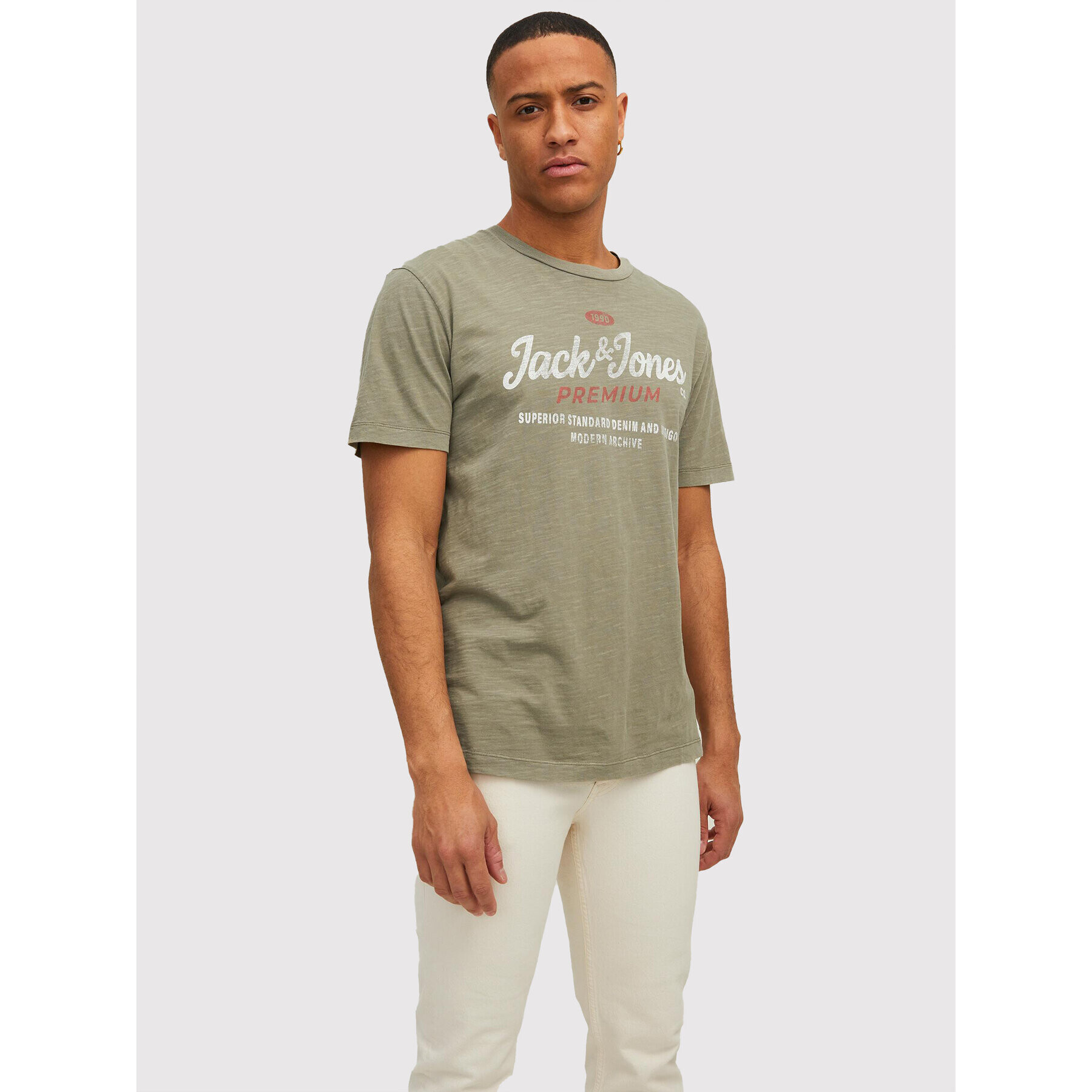 Jack&Jones PREMIUM Тишърт Carlyle 12211162 Бежов Regular Fit - Pepit.bg