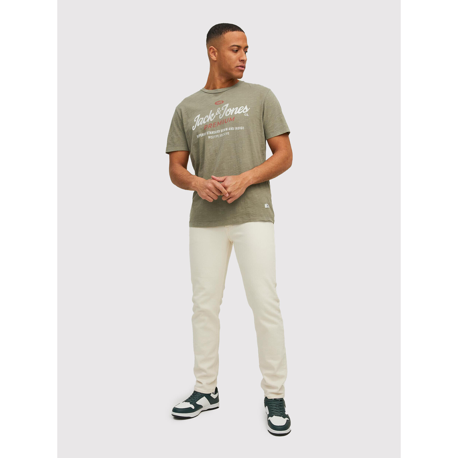 Jack&Jones PREMIUM Тишърт Carlyle 12211162 Бежов Regular Fit - Pepit.bg