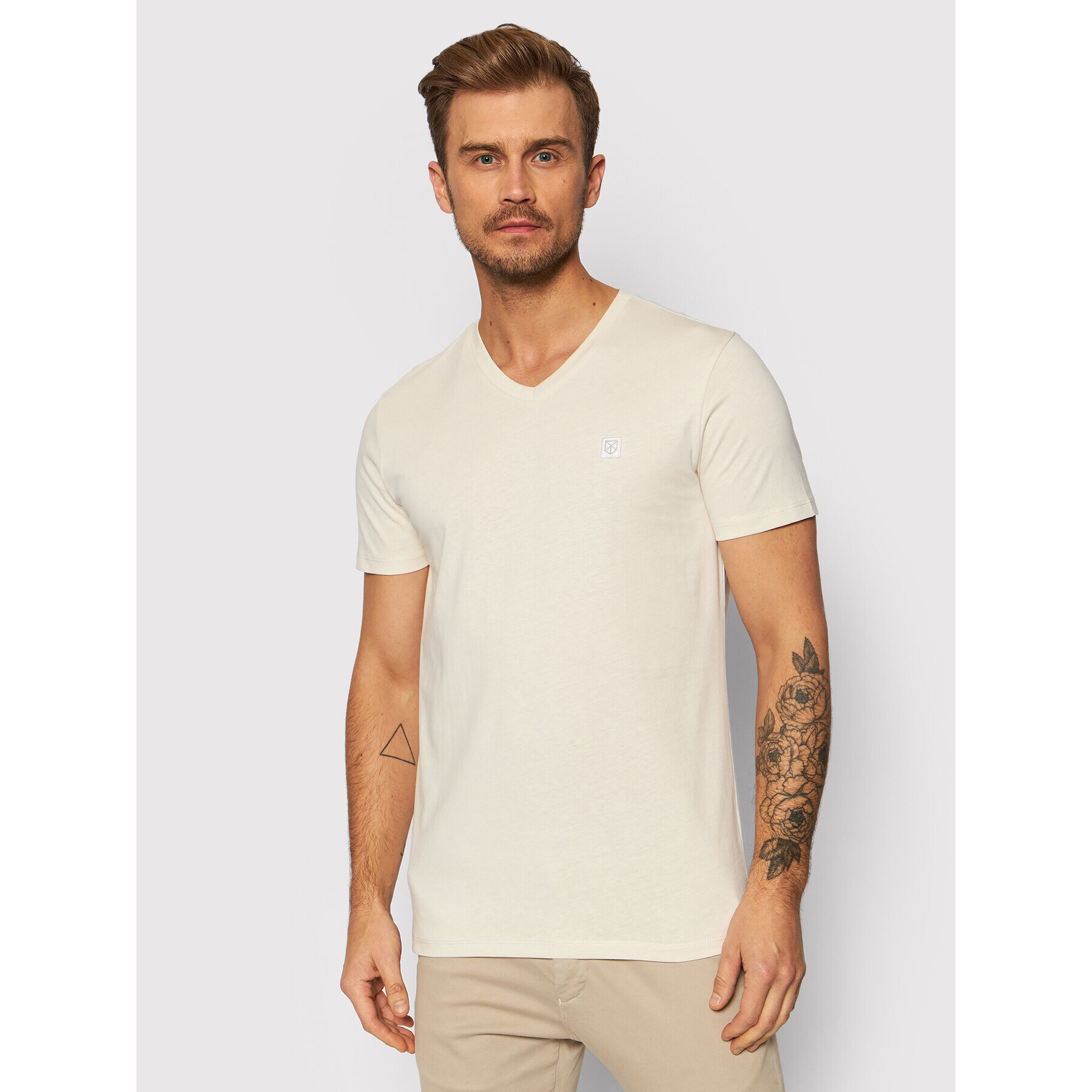 Jack&Jones PREMIUM Тишърт Frontier 12197633 Бежов Regular Fit - Pepit.bg