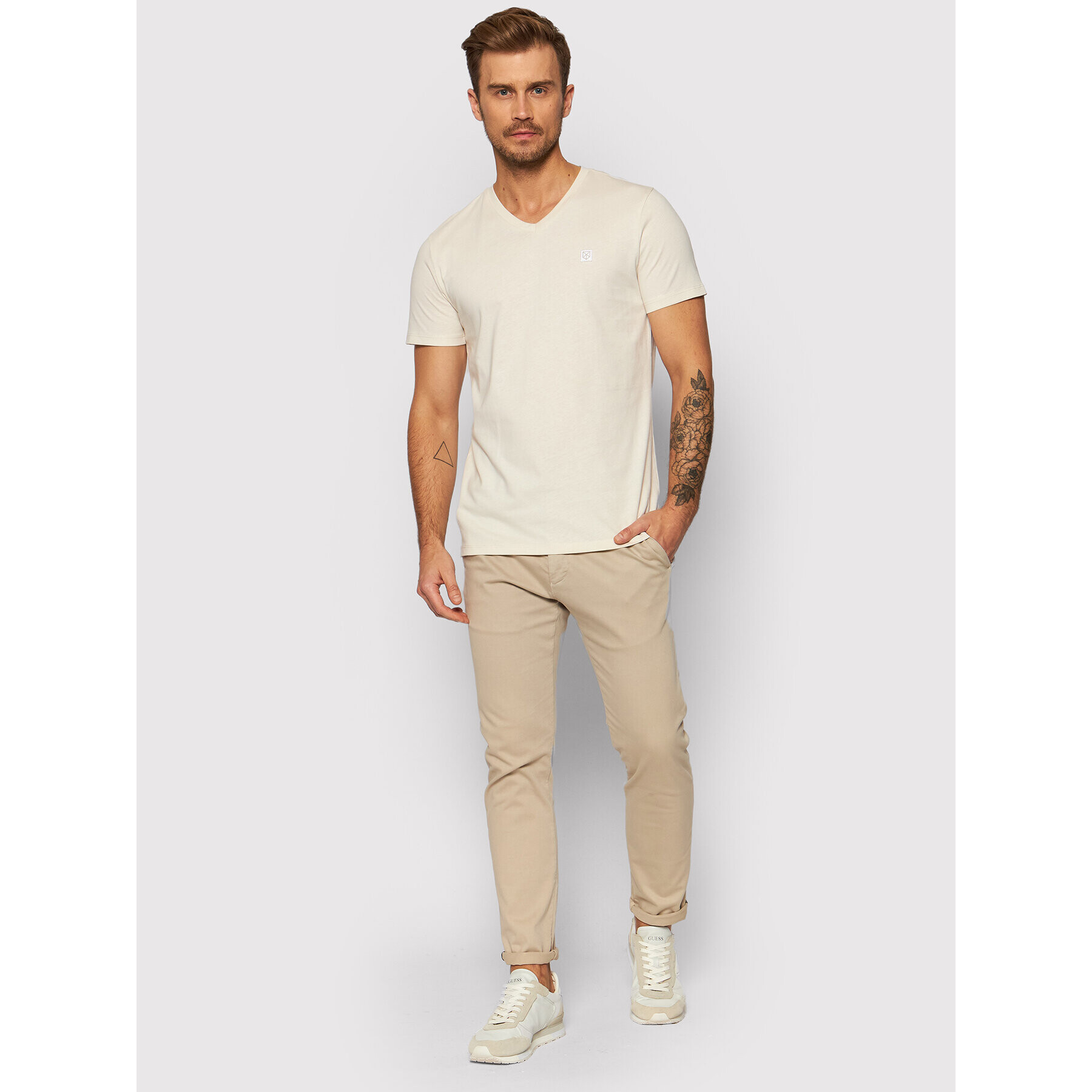 Jack&Jones PREMIUM Тишърт Frontier 12197633 Бежов Regular Fit - Pepit.bg