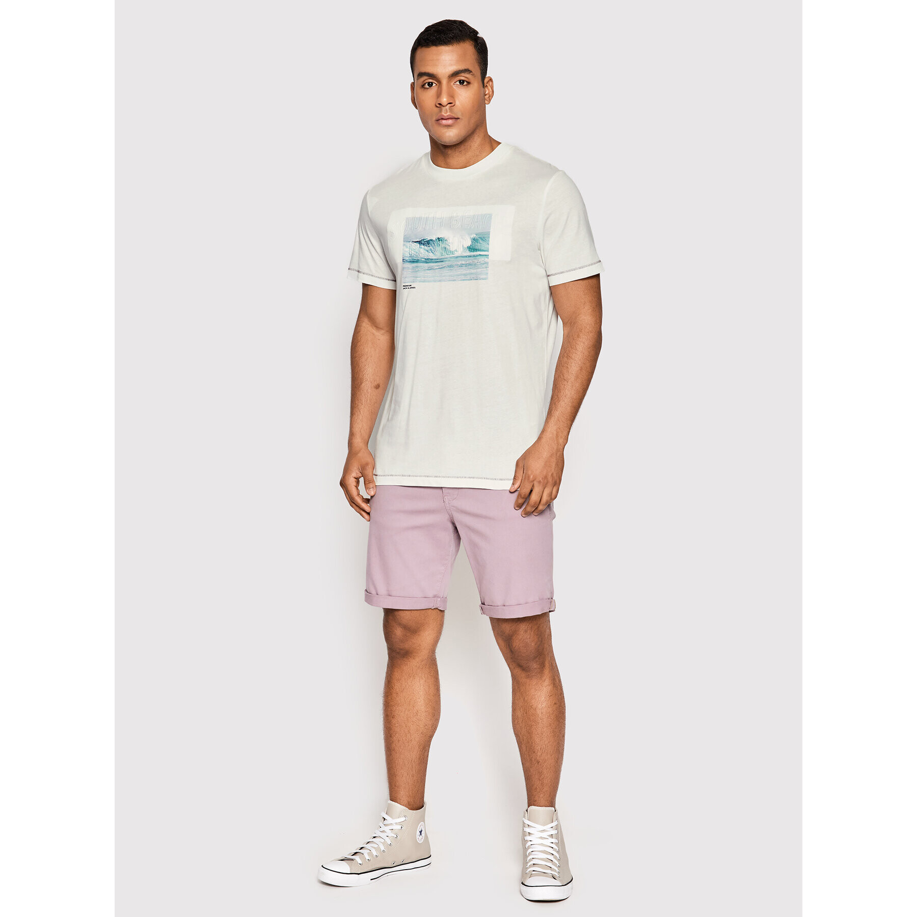 Jack&Jones PREMIUM Тишърт Hampton 12210871 Бял Regular Fit - Pepit.bg